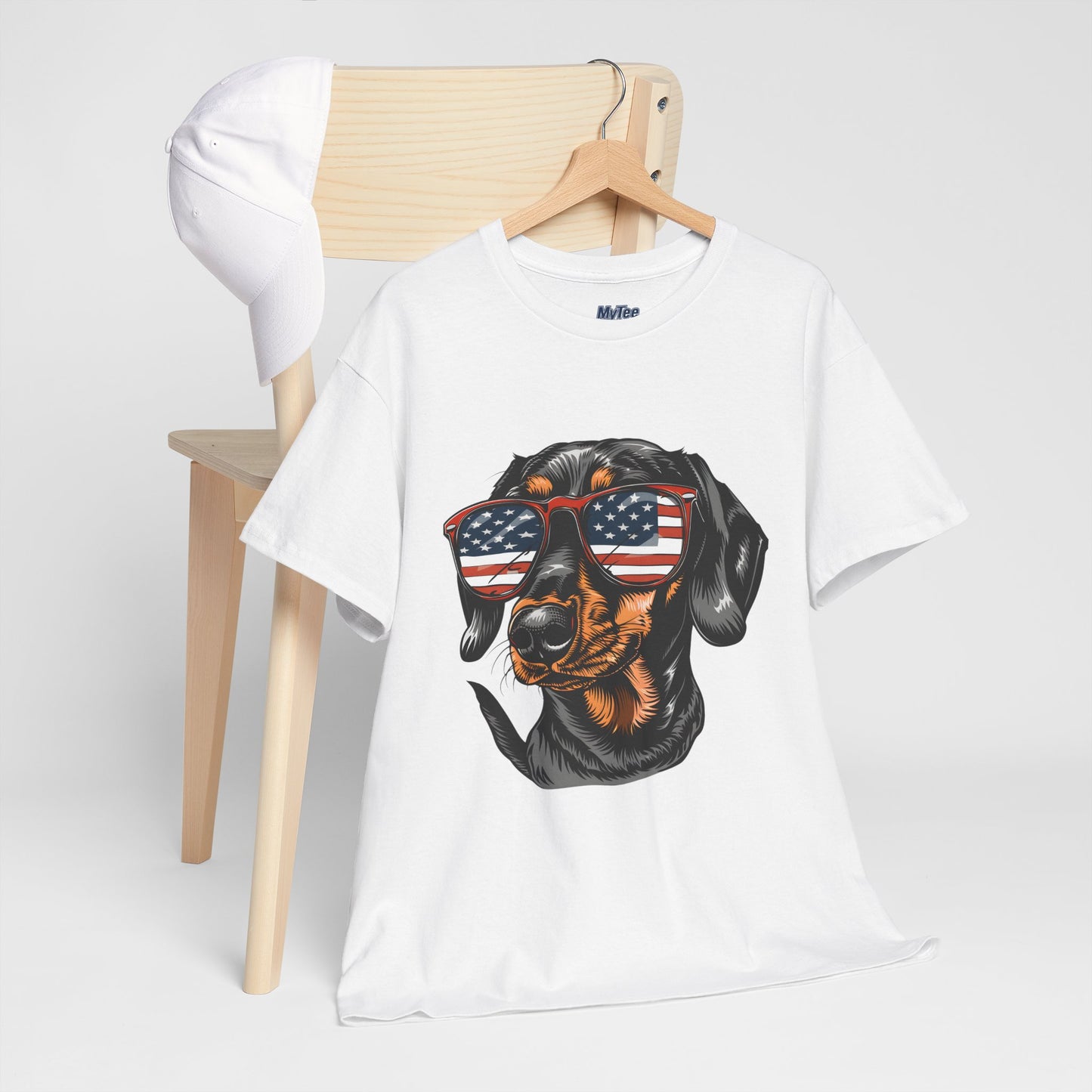 Patriotic Dachshund With Sunglasses Unisex T-Shirt