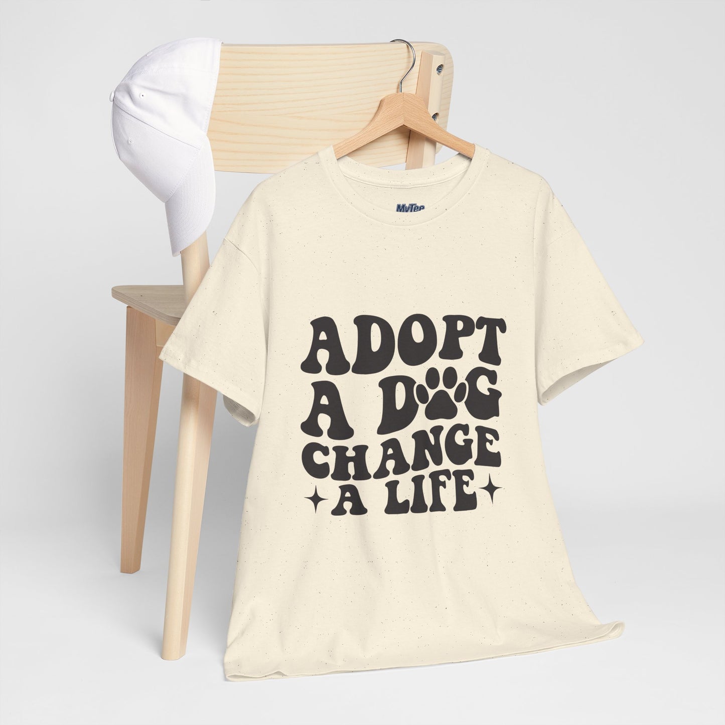 Adopt a Dog Change a Life Cotton T-Shirt - Perfect for Animal Lovers