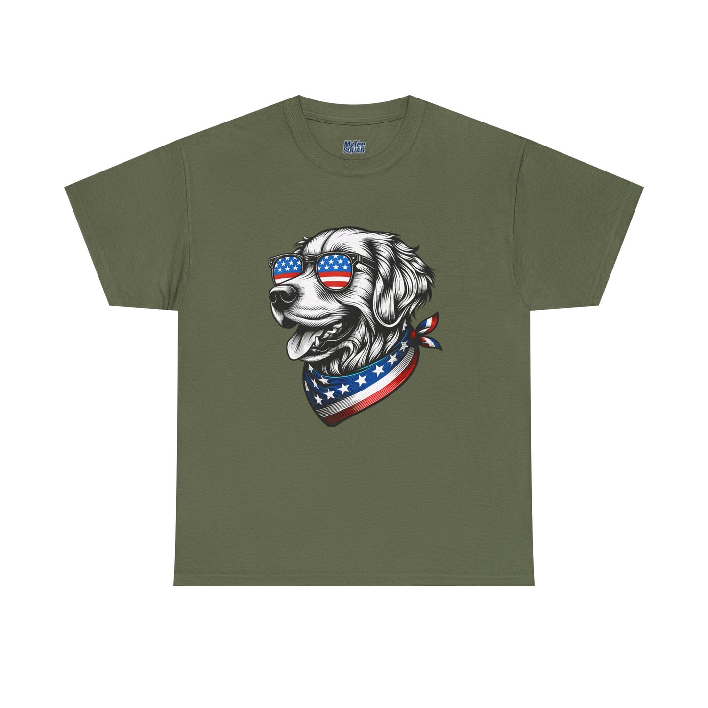 Patriotic Golden Retriever With Sunglasses Unisex T-Shirt
