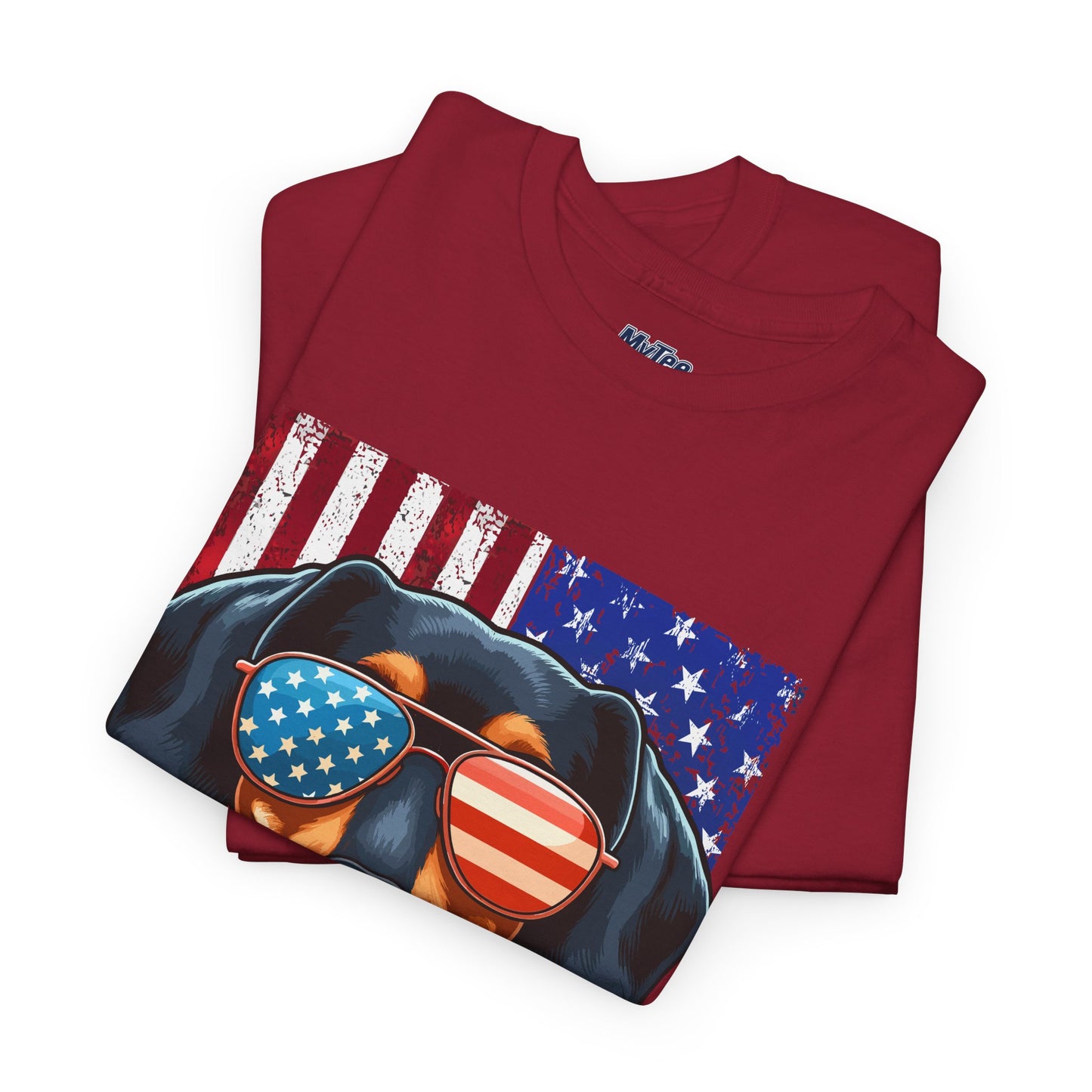 Patriotic Dachshund Dog Flag Shades Unisex T-Shirt