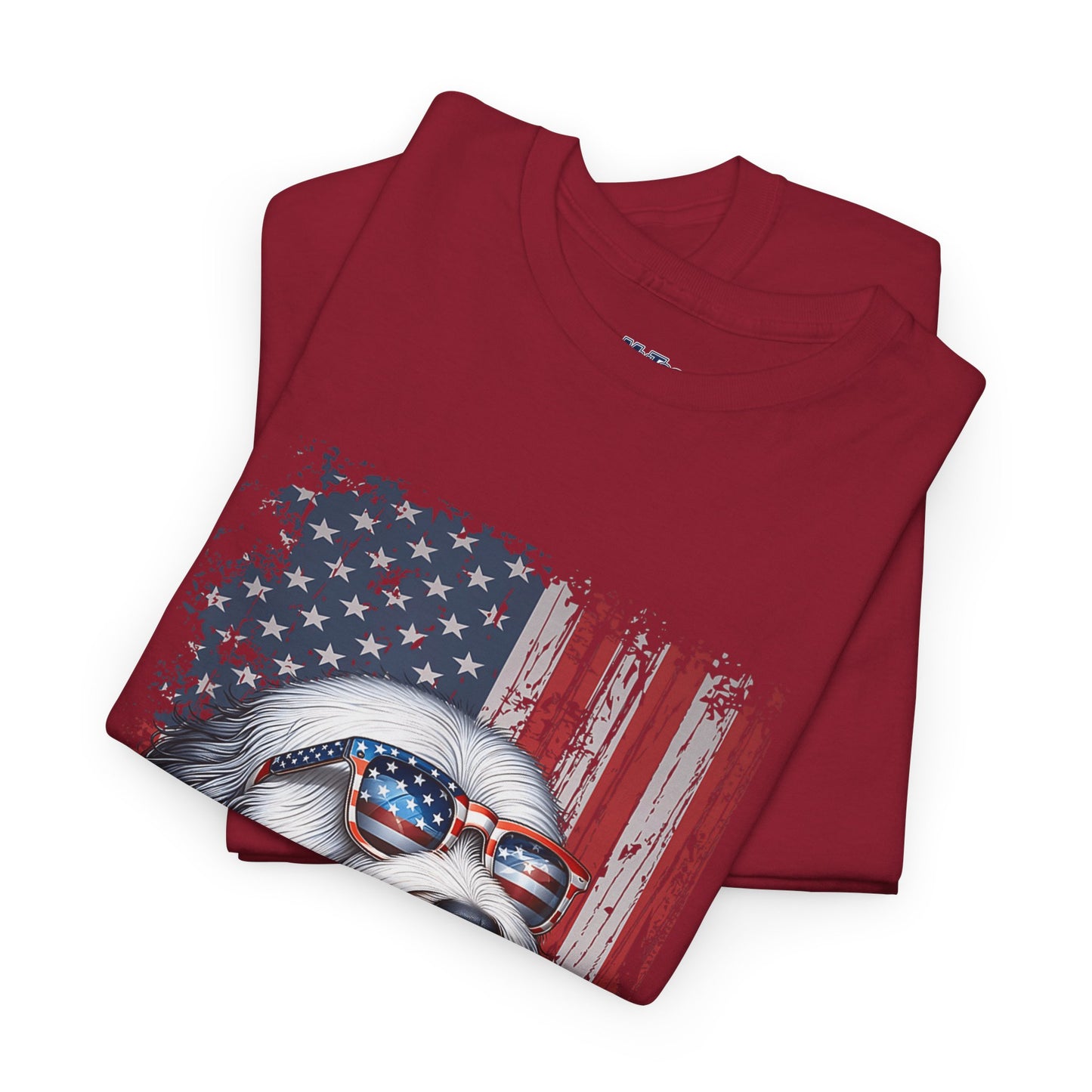 Patriotic Old English Sheepdog With Sunglasses Unisec T-Shirt