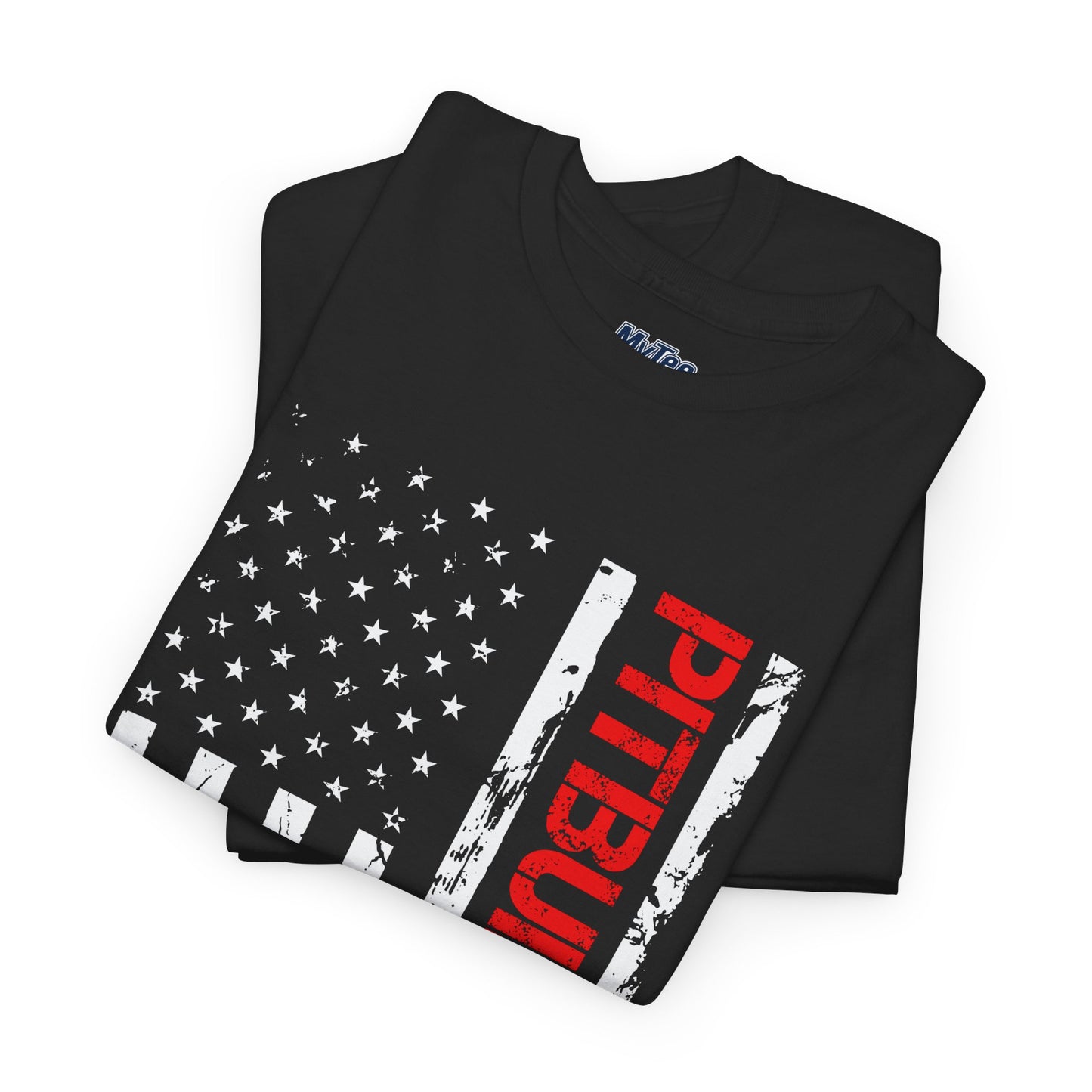 Patriotic Pitbull Dad Heavy Cotton T-Shirt | Father's Day Gift