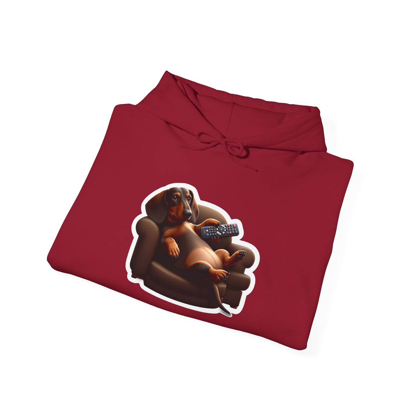 Dachshund TV Boss Unisex Hoodie– Funny Wiener Dog Relax Tee
