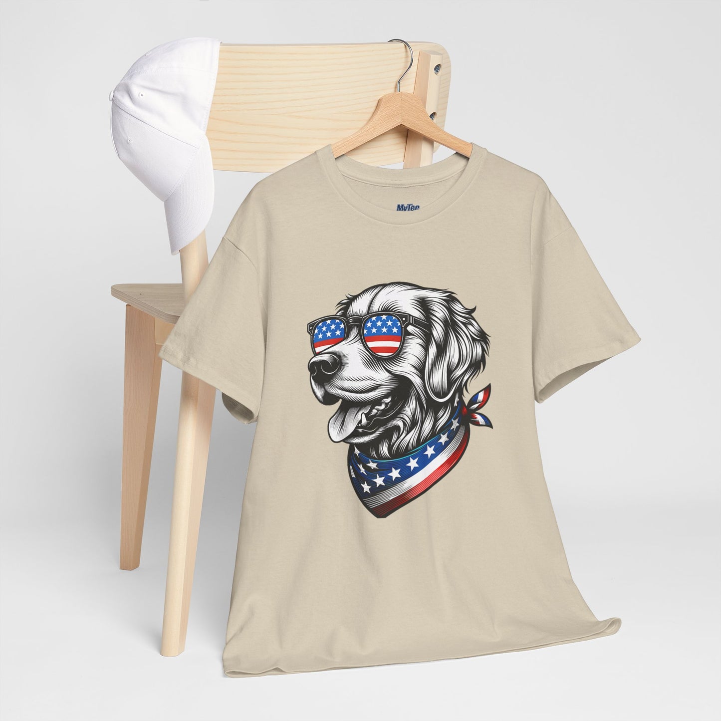 Patriotic Golden Retriever With Sunglasses Unisex T-Shirt