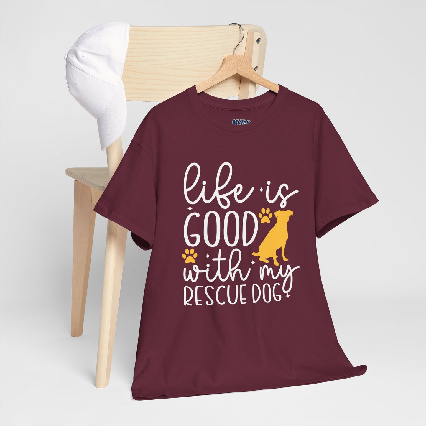 "Life Is Good With My Rescue Dog" Unisex T-Shirt | Dog Lover Gift