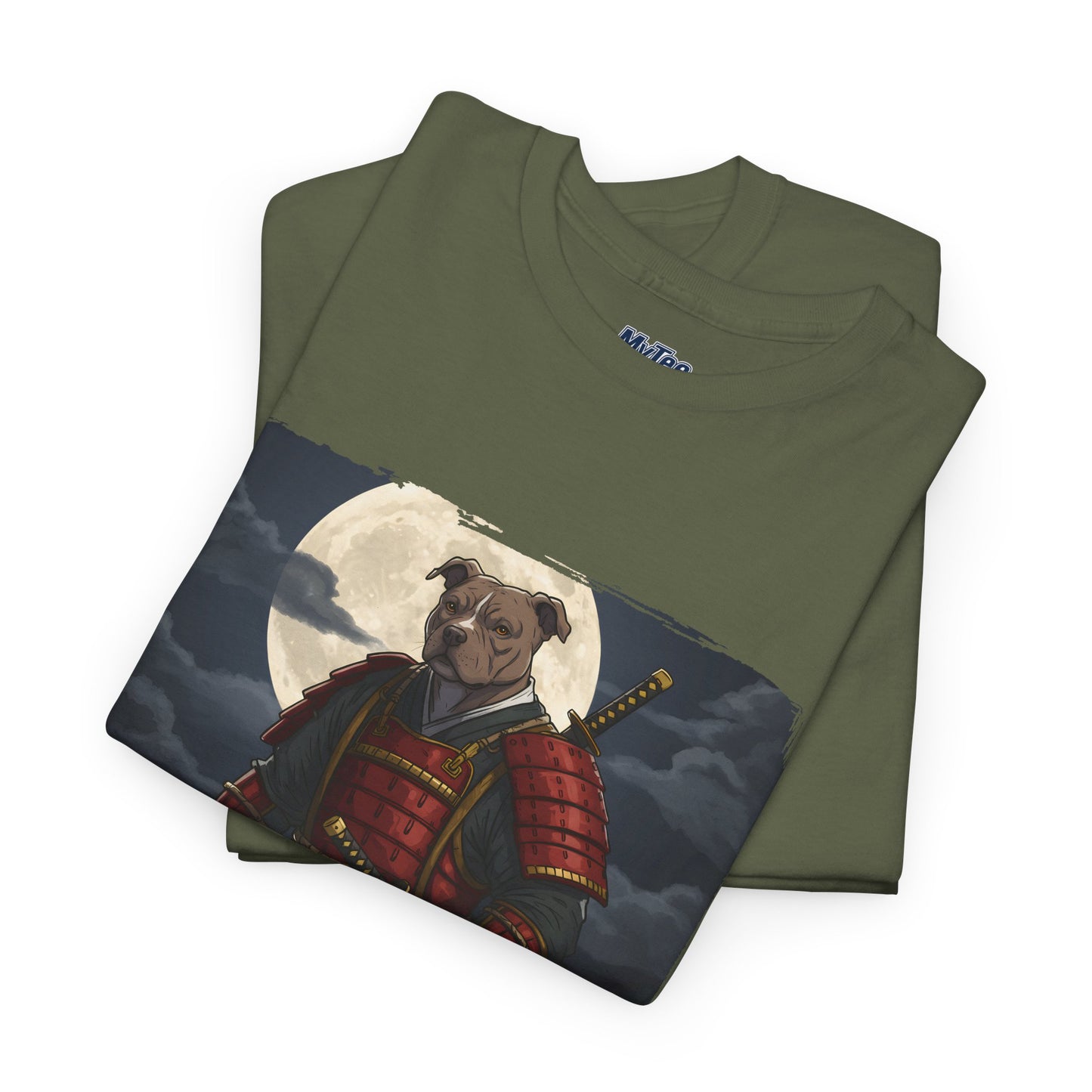Pitbull Samurai Warrior Unisex Heavy T-Shirt,Tee | Graphic Tee For Anime Lovers