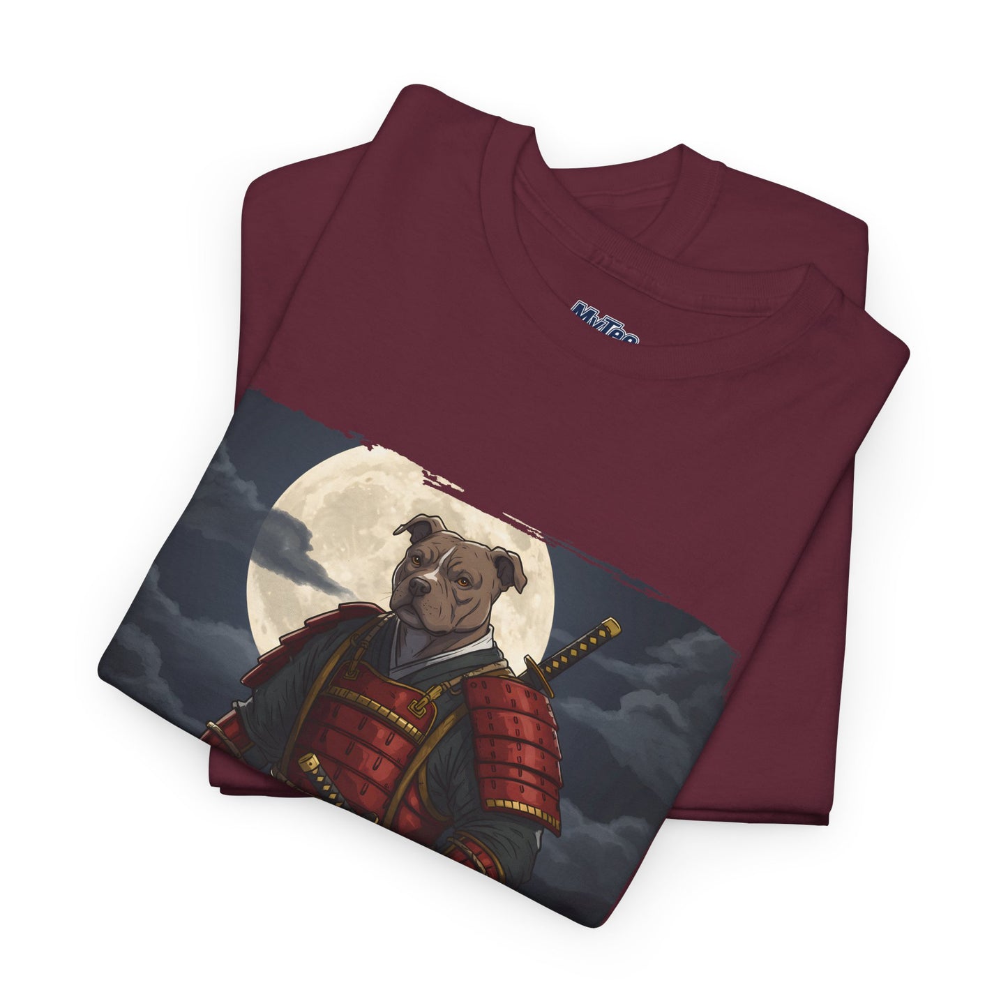 Pitbull Samurai Warrior Unisex Heavy T-Shirt,Tee | Graphic Tee For Anime Lovers