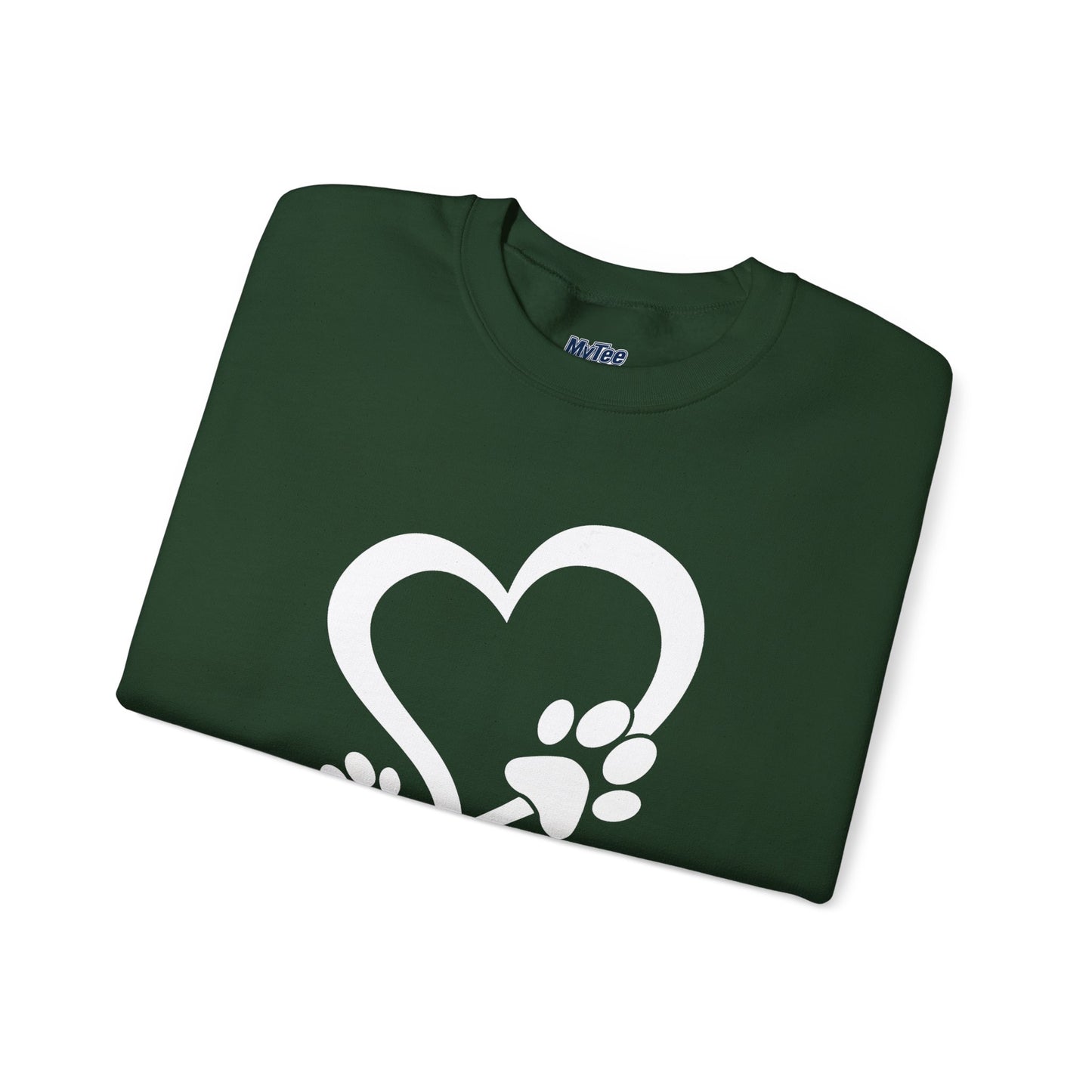Pawprints On My Heart – Cozy Minimalist Dog Lover Sweatshirt