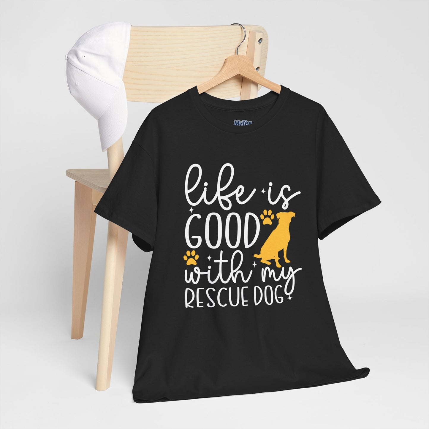 "Life Is Good With My Rescue Dog" Unisex T-Shirt | Dog Lover Gift