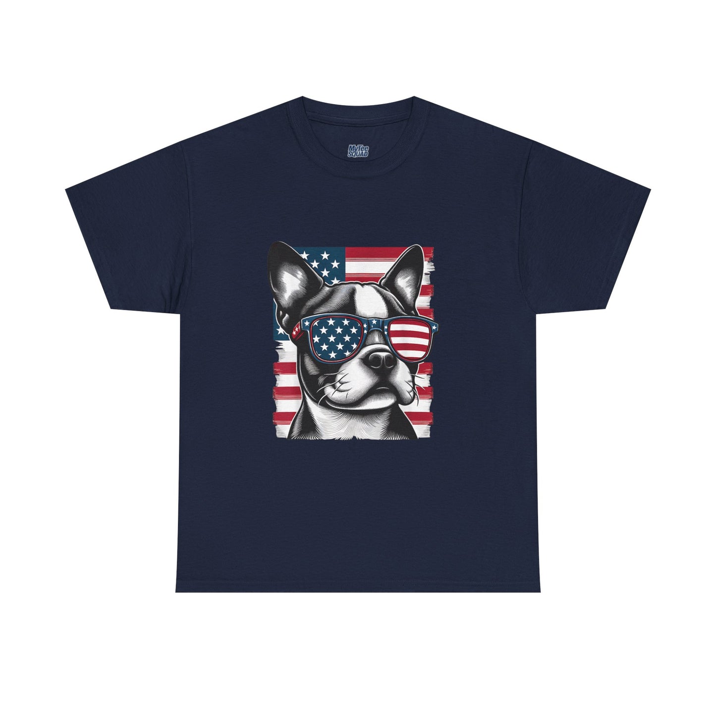 Patriotic Boston Terrier with Sunglasses Unisex T-Shirt
