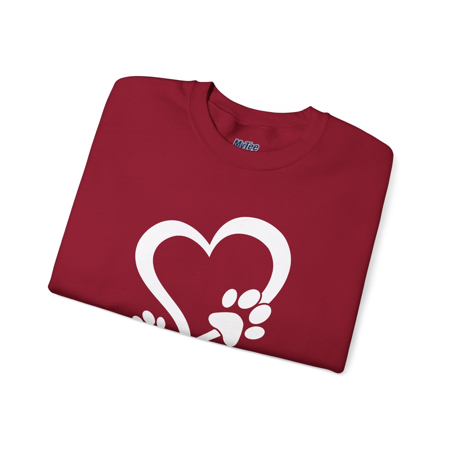 Pawprints On My Heart – Cozy Minimalist Dog Lover Sweatshirt
