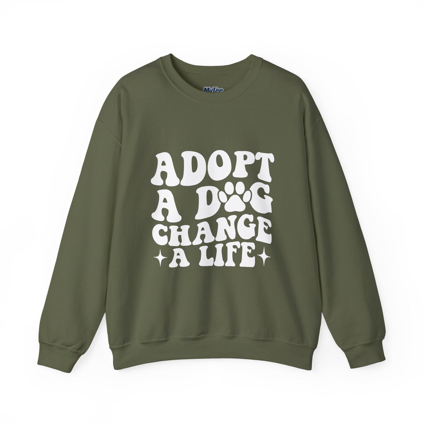 Adopt A Dog Change A Life Crewneck Sweatshirt