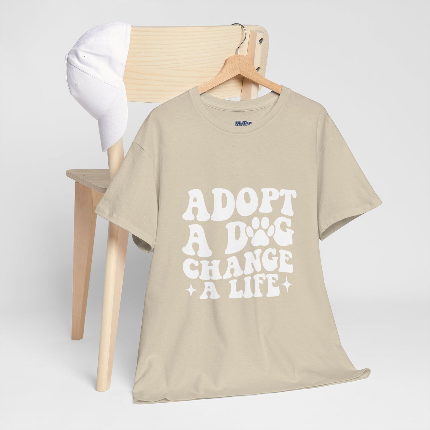 Adopt a Dog Change a Life Cotton T-Shirt - Perfect for Animal Lovers