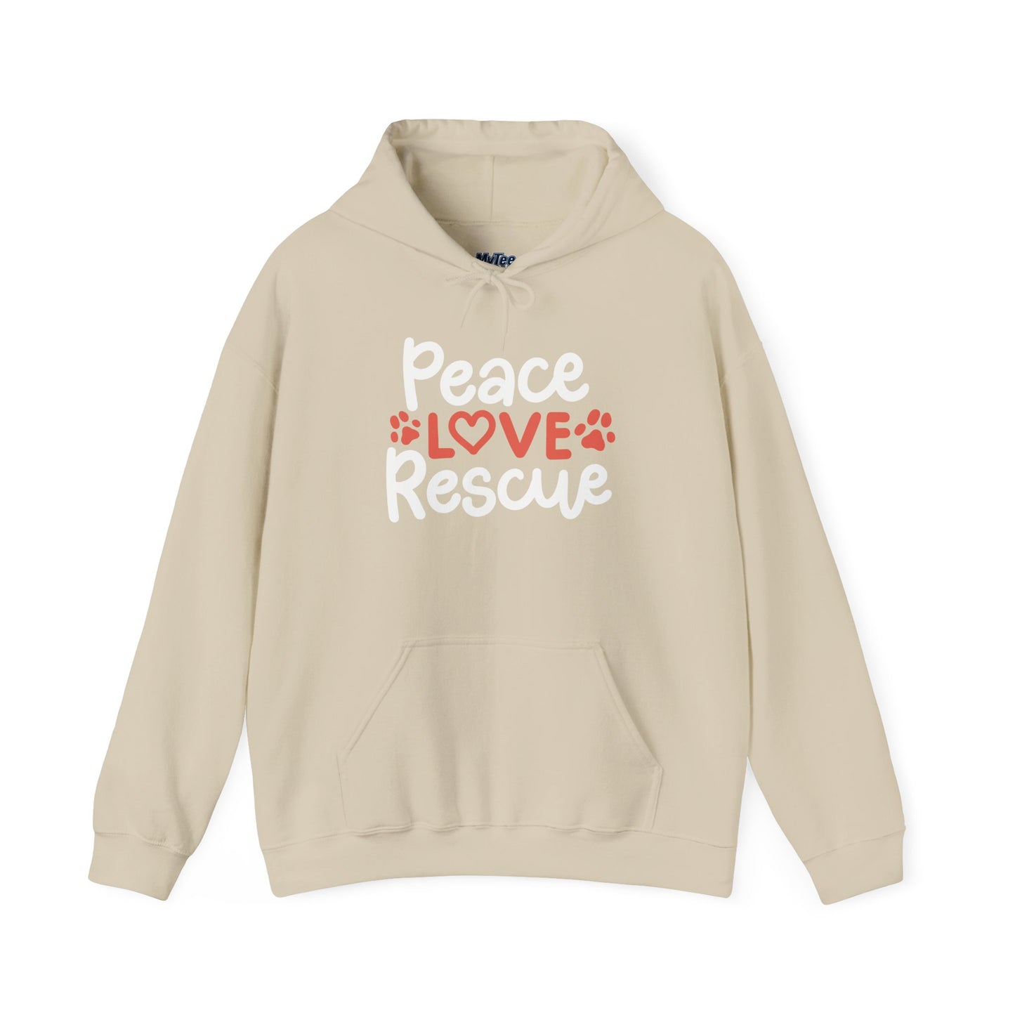 Peace, Love, Rescue Hoodie | Pet Adoption Awareness