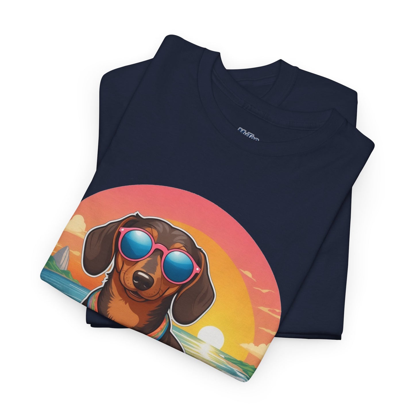 Dachshund Summer Style T-Shirt – Sunglasses & Sand Pup Design
