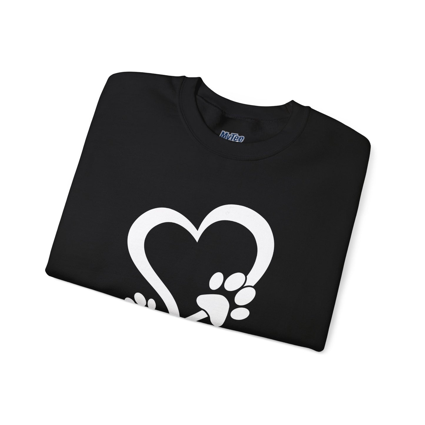 Pawprints On My Heart – Cozy Minimalist Dog Lover Sweatshirt