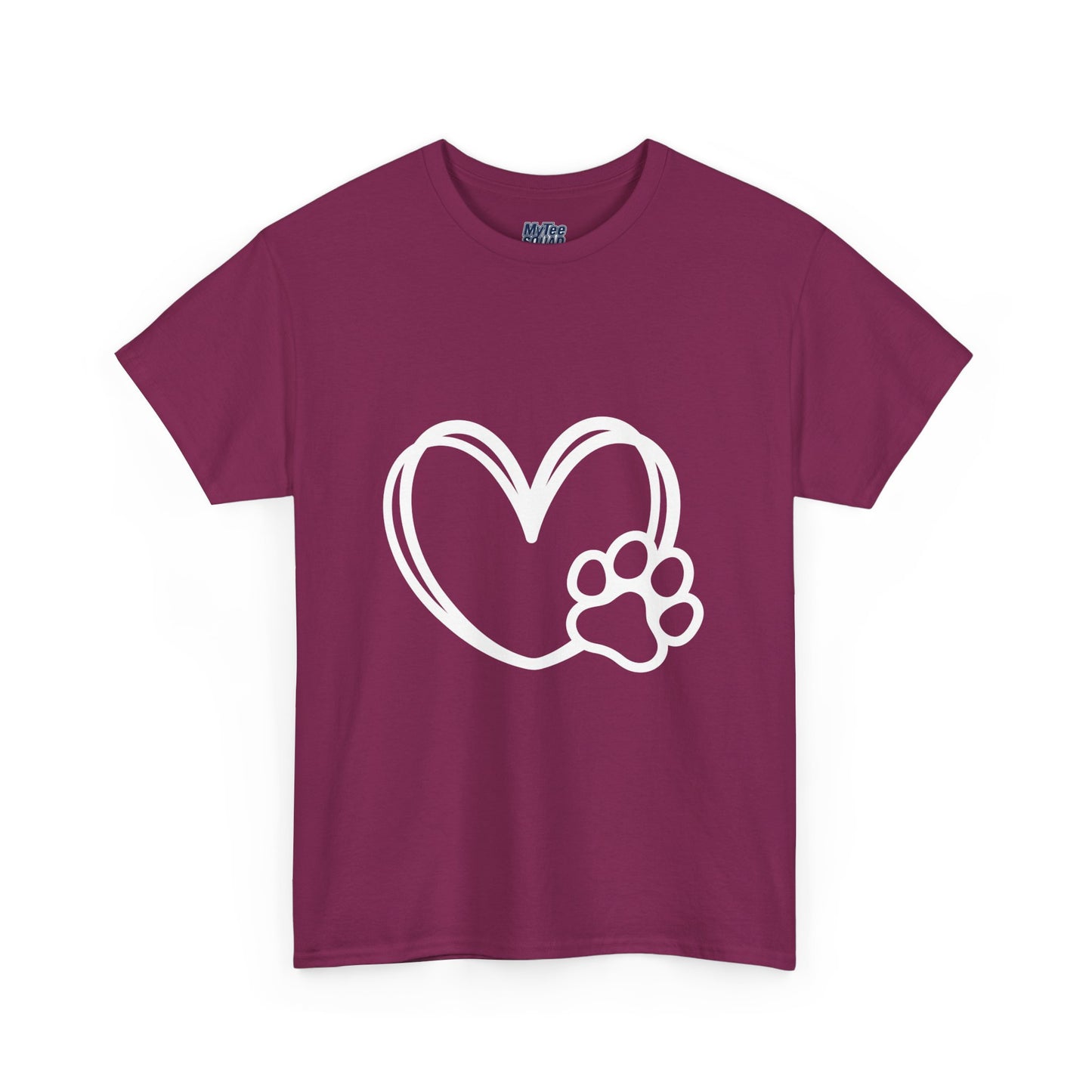 Simple Paw Heart Unisex T-Shirt – For Dog Lovers