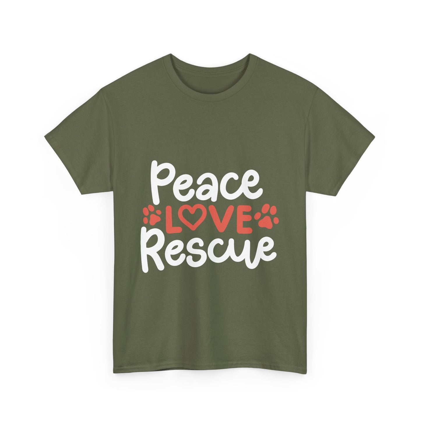 Peace Love Rescue - Super Comfy Cotton T-Shirt