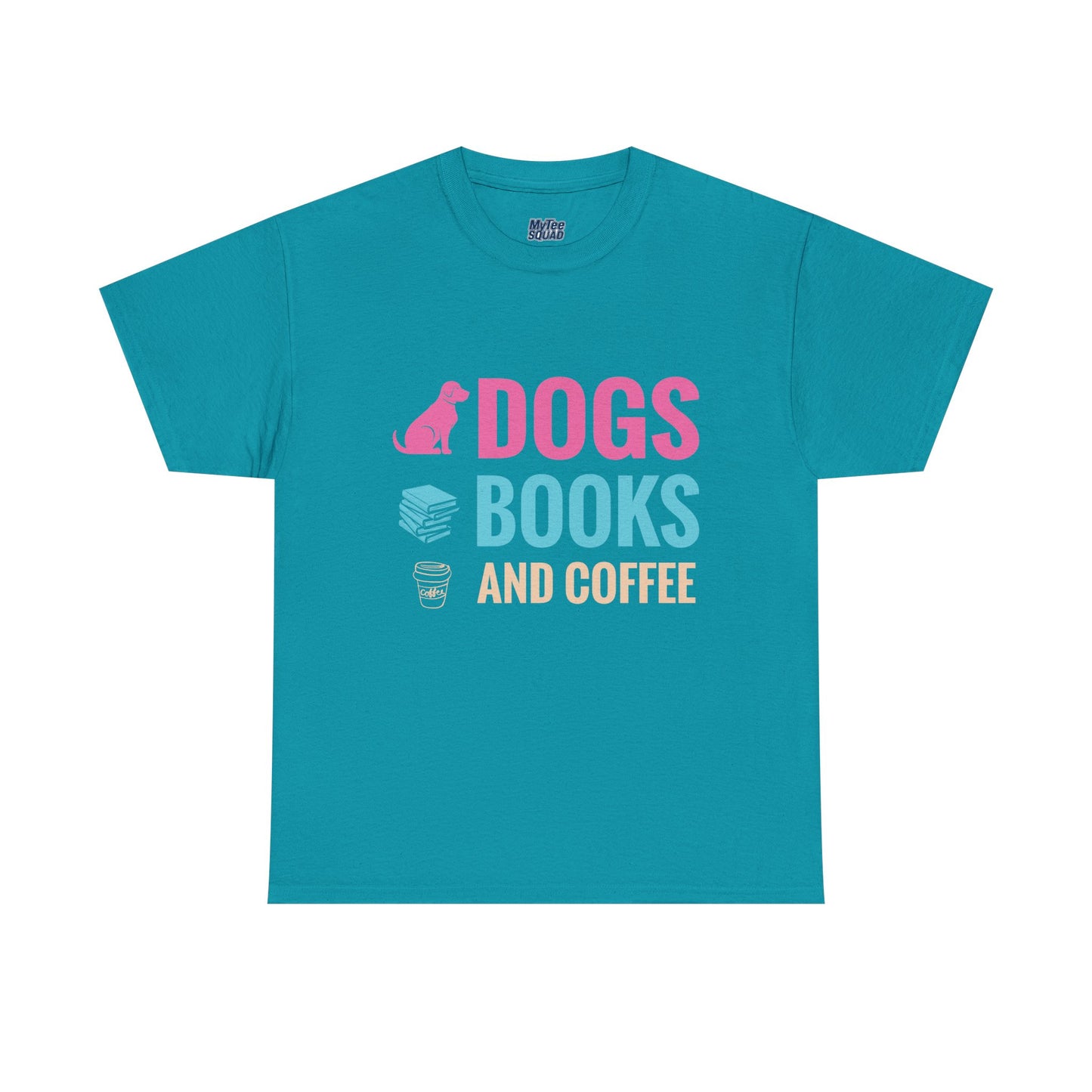 Dogs, Books, And Coffee Unisex Cotton T-Shirt | Dog Lover