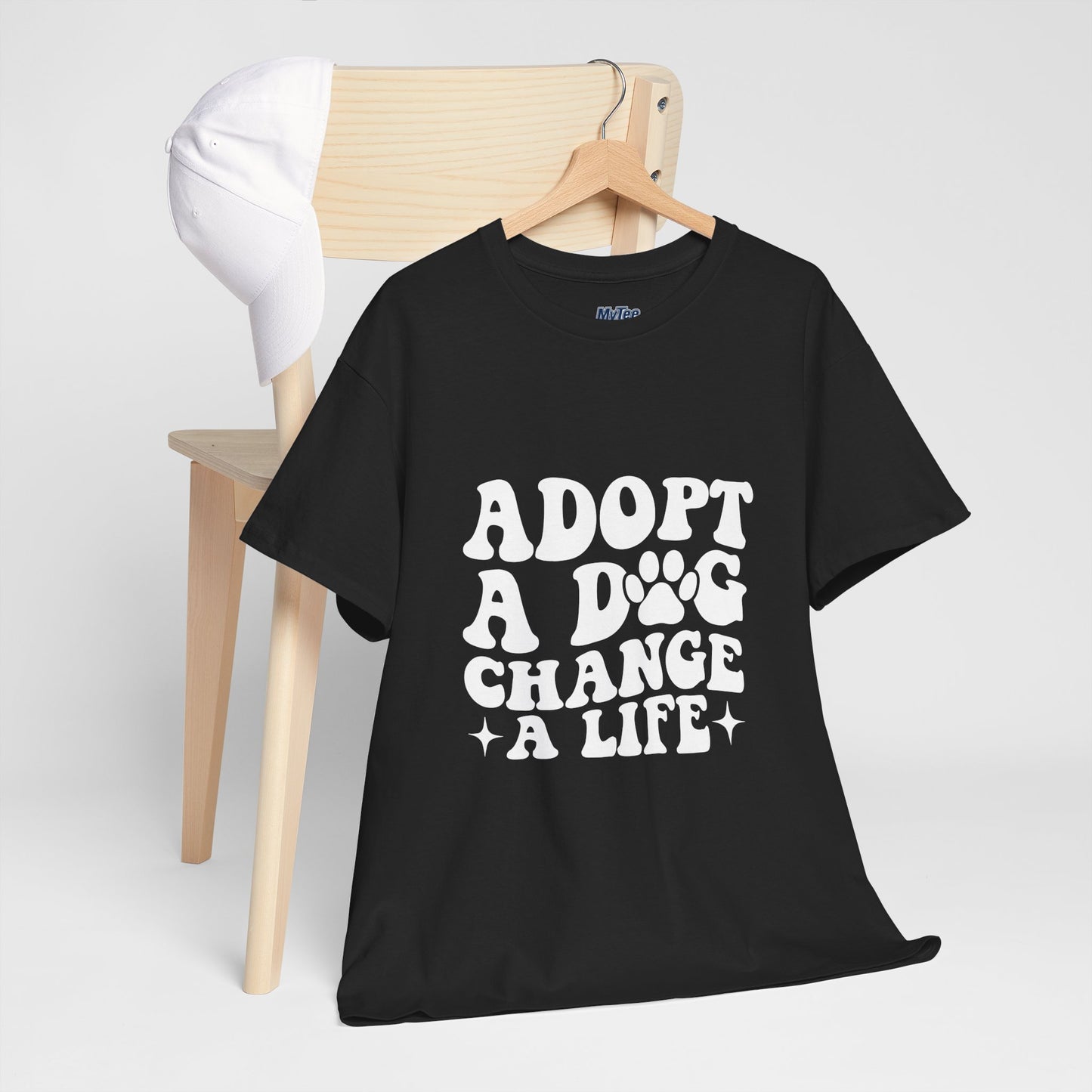 Adopt a Dog Change a Life Cotton T-Shirt - Perfect for Animal Lovers