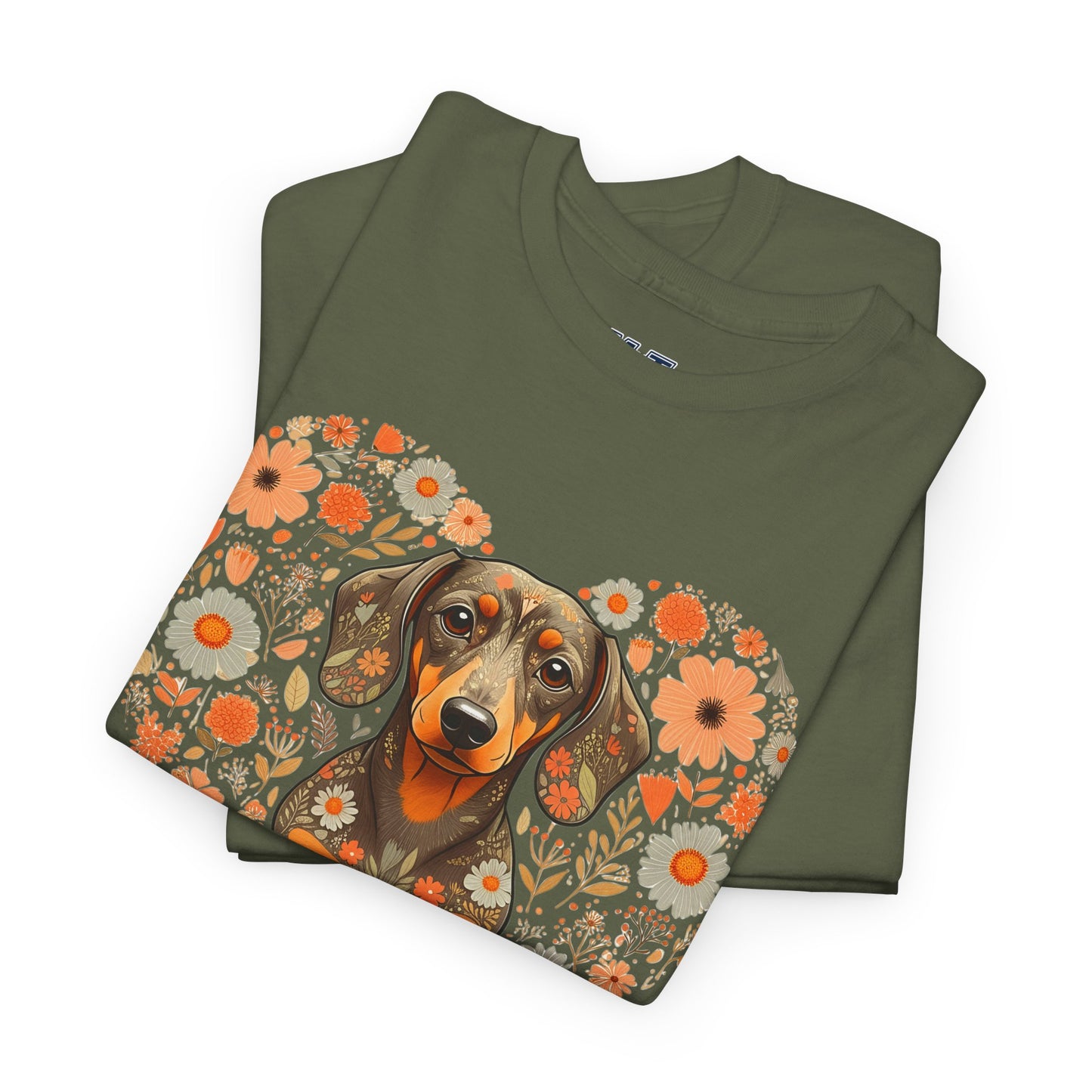 Dachshund Love Unisex T-Shirt – Adorable Floral Heart Dog Tee