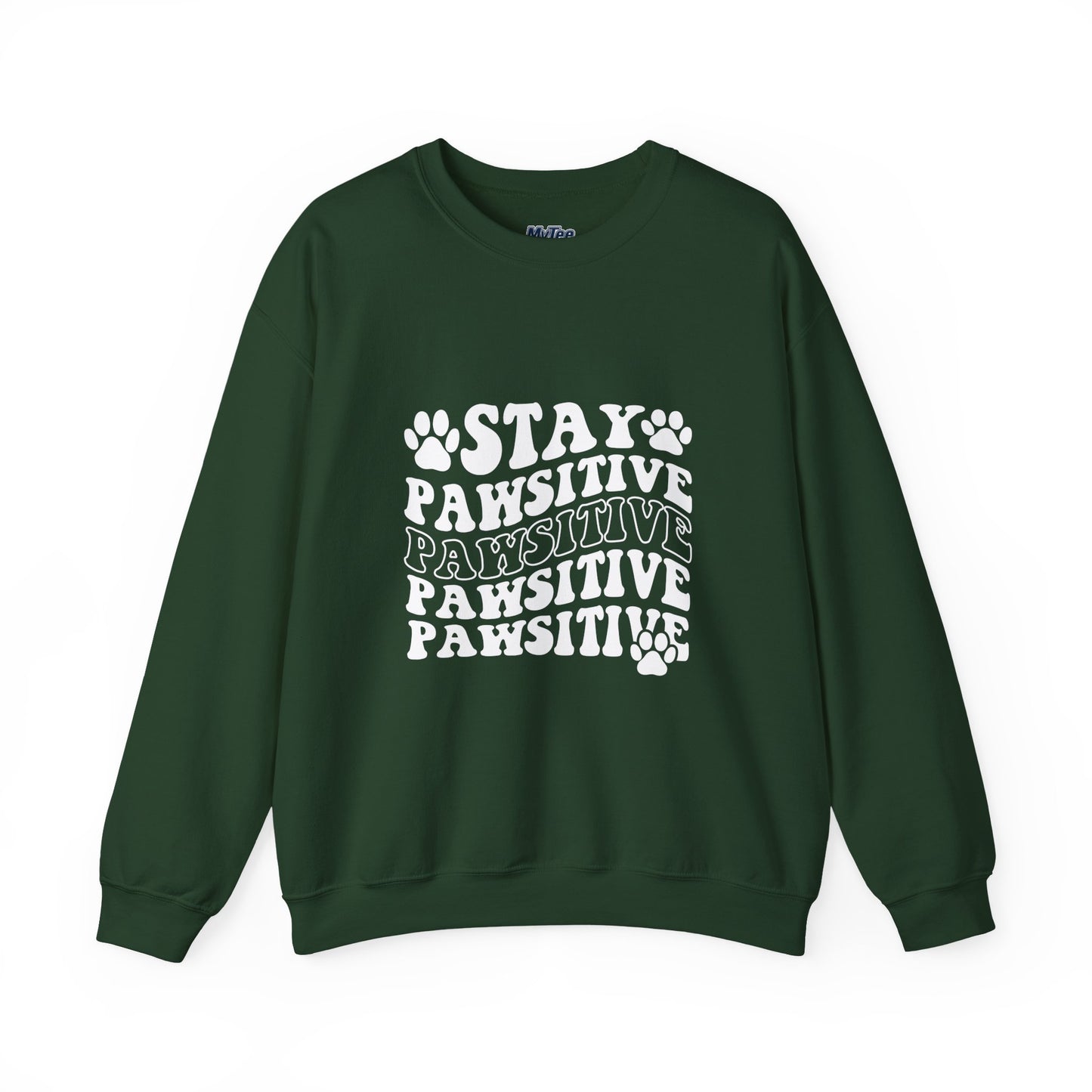 Stay Pawsitive Unisex Heavy Blend Crewneck Sweatshirt