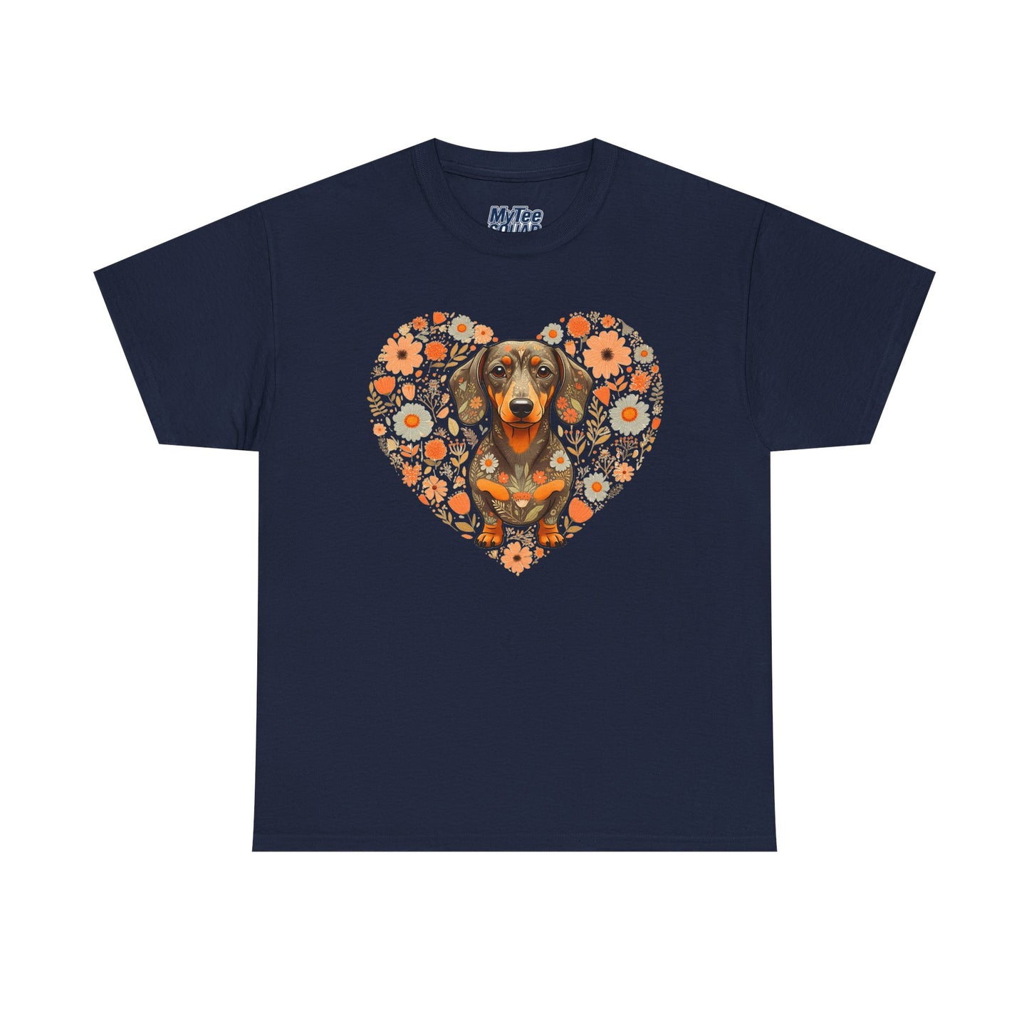 Dachshund Love Unisex T-Shirt – Adorable Floral Heart Dog Tee