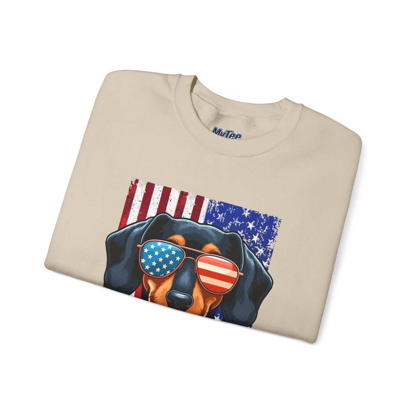Patriotic Dachshund Flag Shades Unisex Sweatshirt