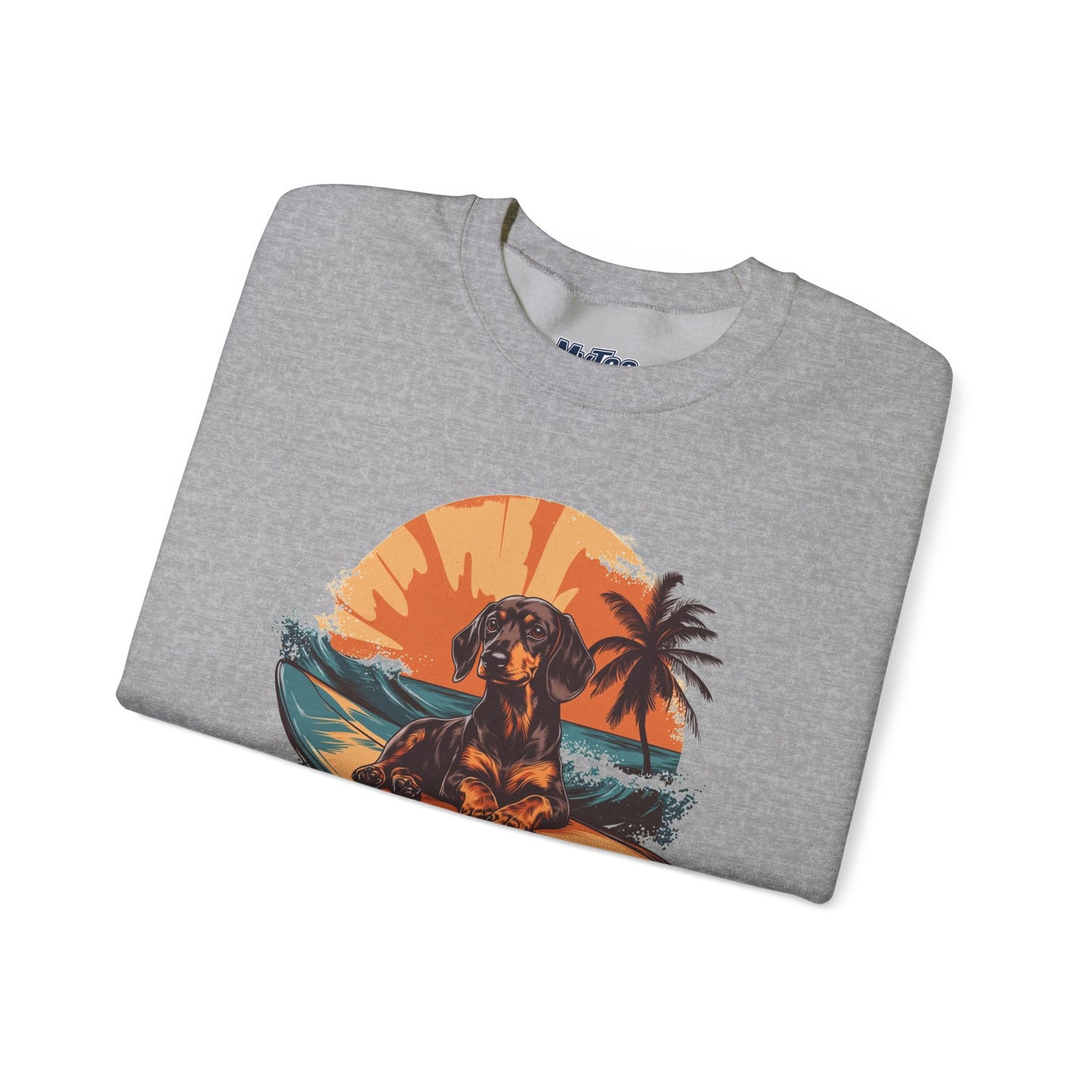 Dachshund Beach Bum Unisex Sweatshirt – Cozy Coastal Dog Graphic