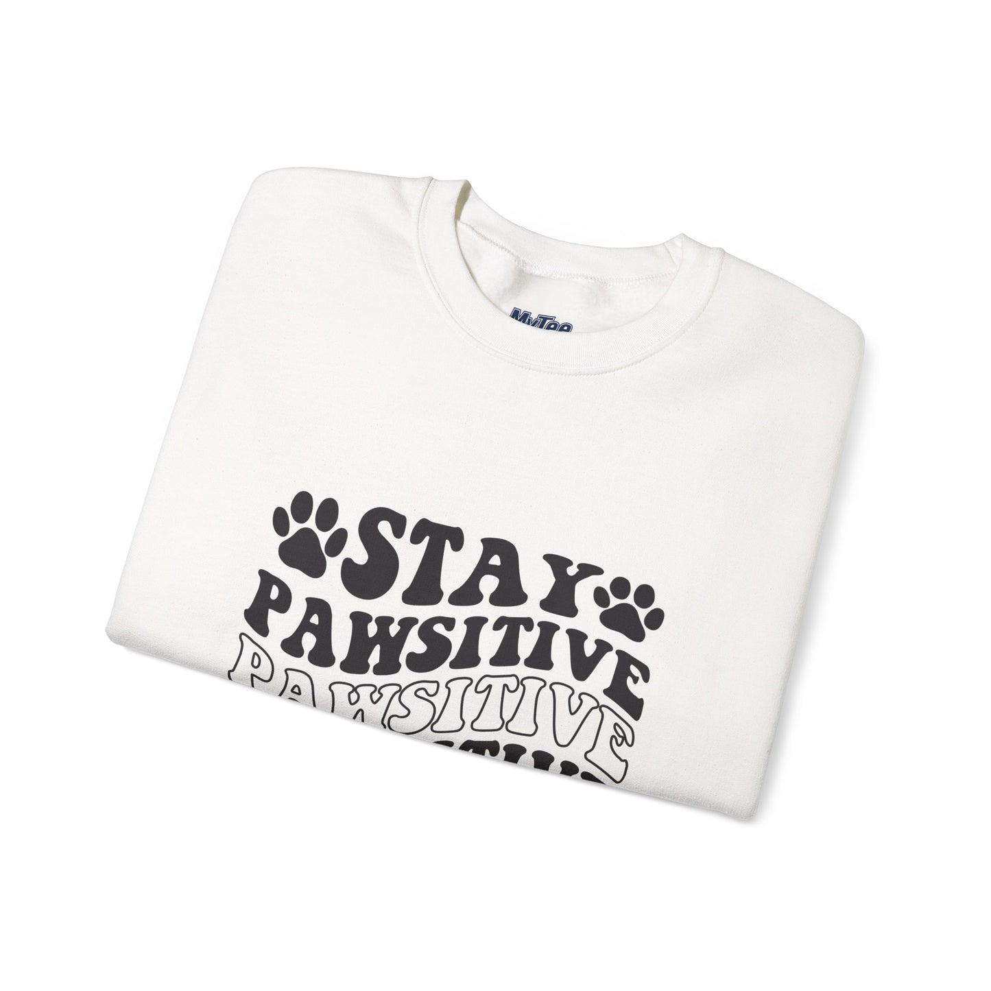 Stay Pawsitive Unisex Heavy Blend Crewneck Sweatshirt