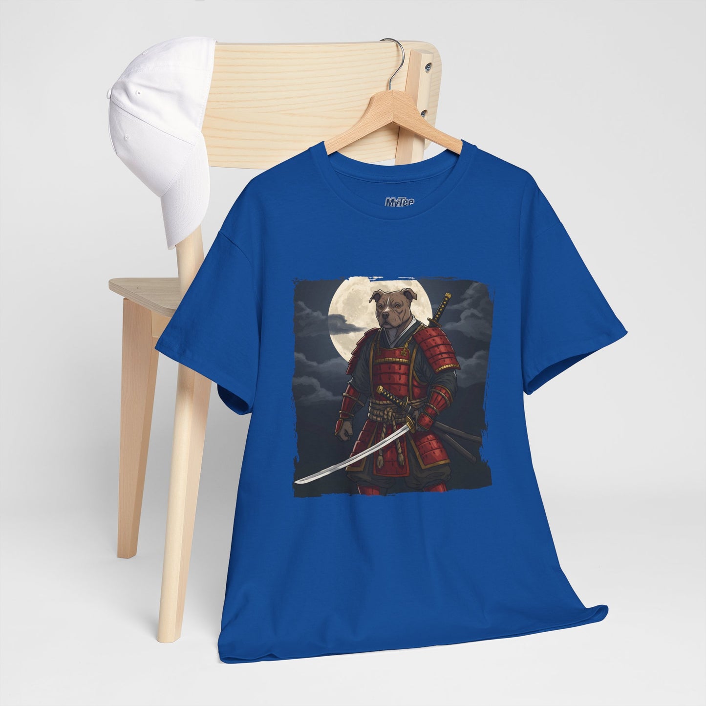 Pitbull Samurai Warrior Unisex Heavy T-Shirt,Tee | Graphic Tee For Anime Lovers