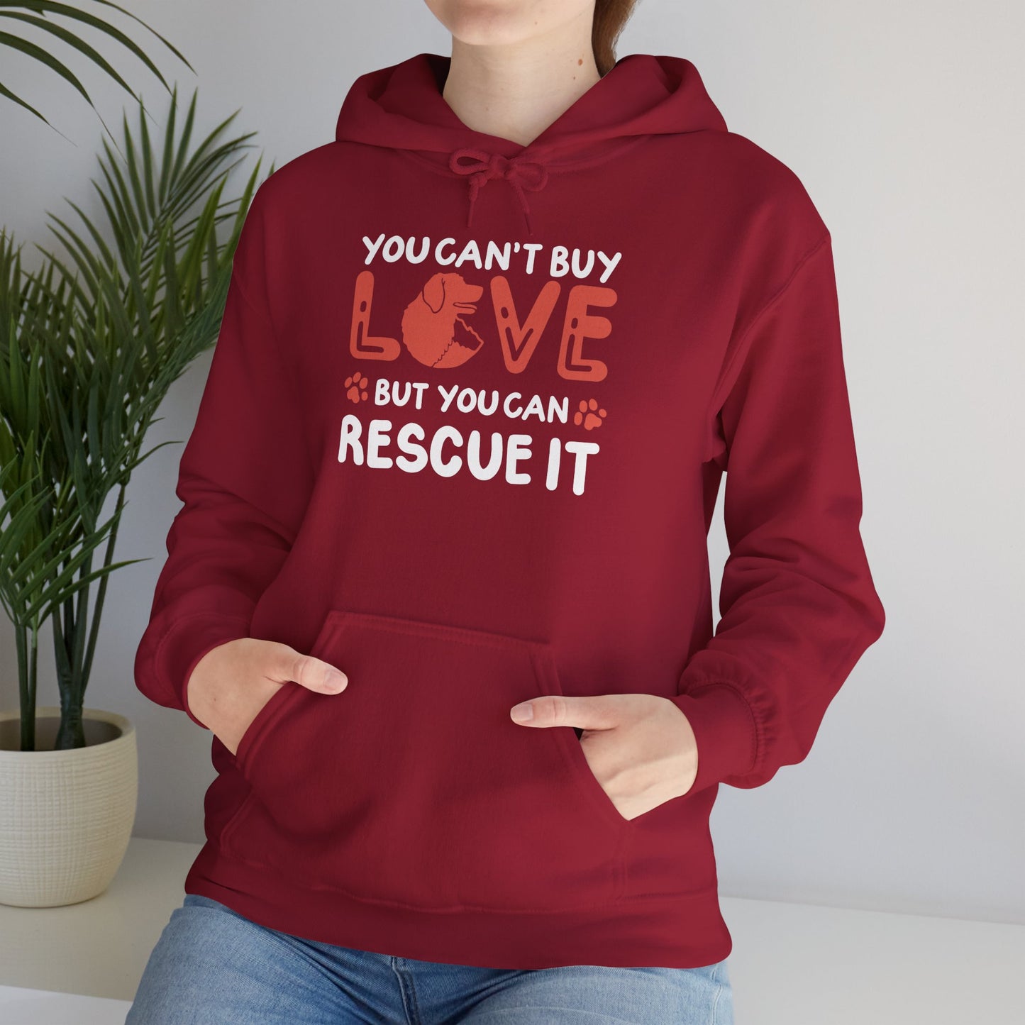 "You Can’t Buy Love, But You Can Rescue It" Unisex Hoodie