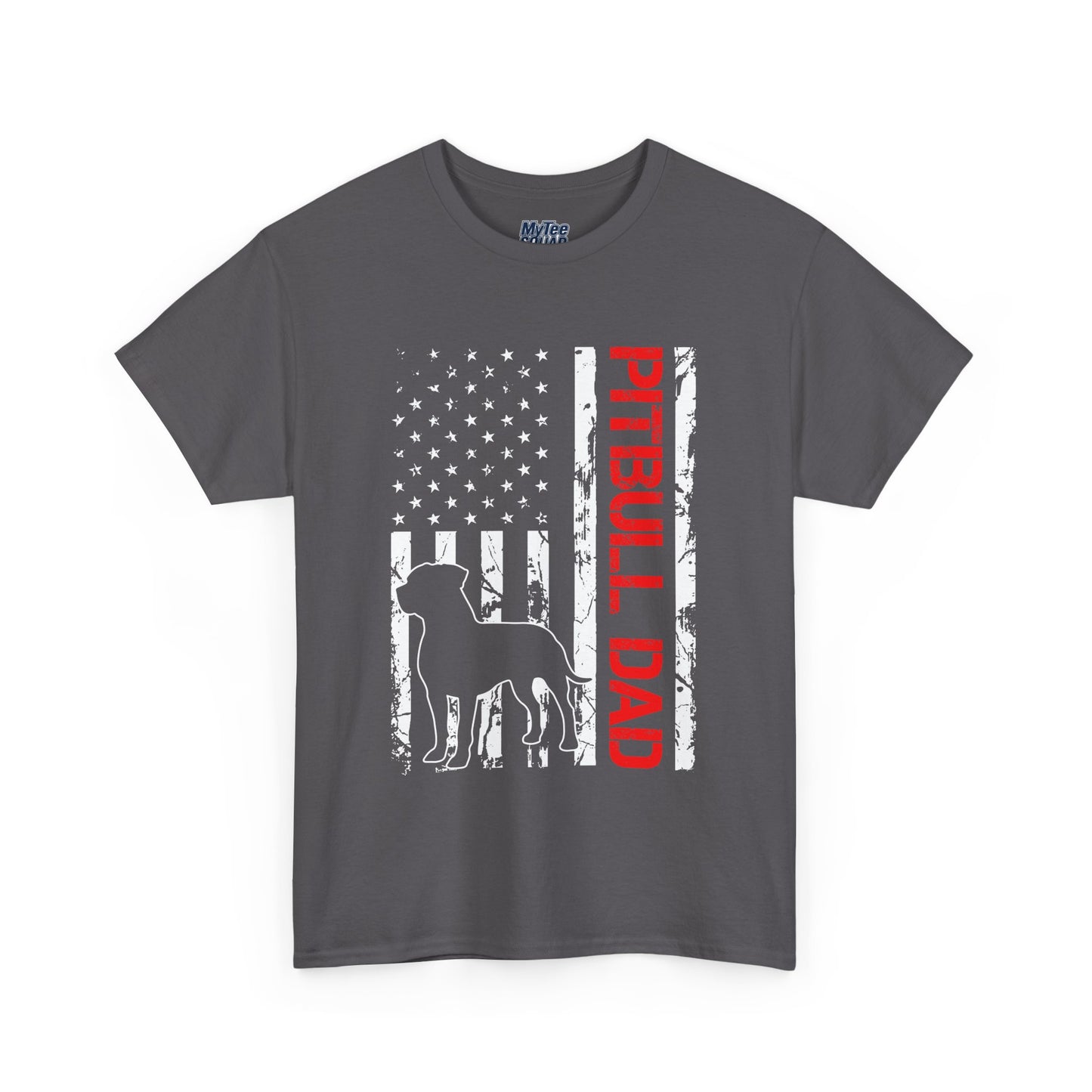 Patriotic Pitbull Dad Heavy Cotton T-Shirt | Father's Day Gift