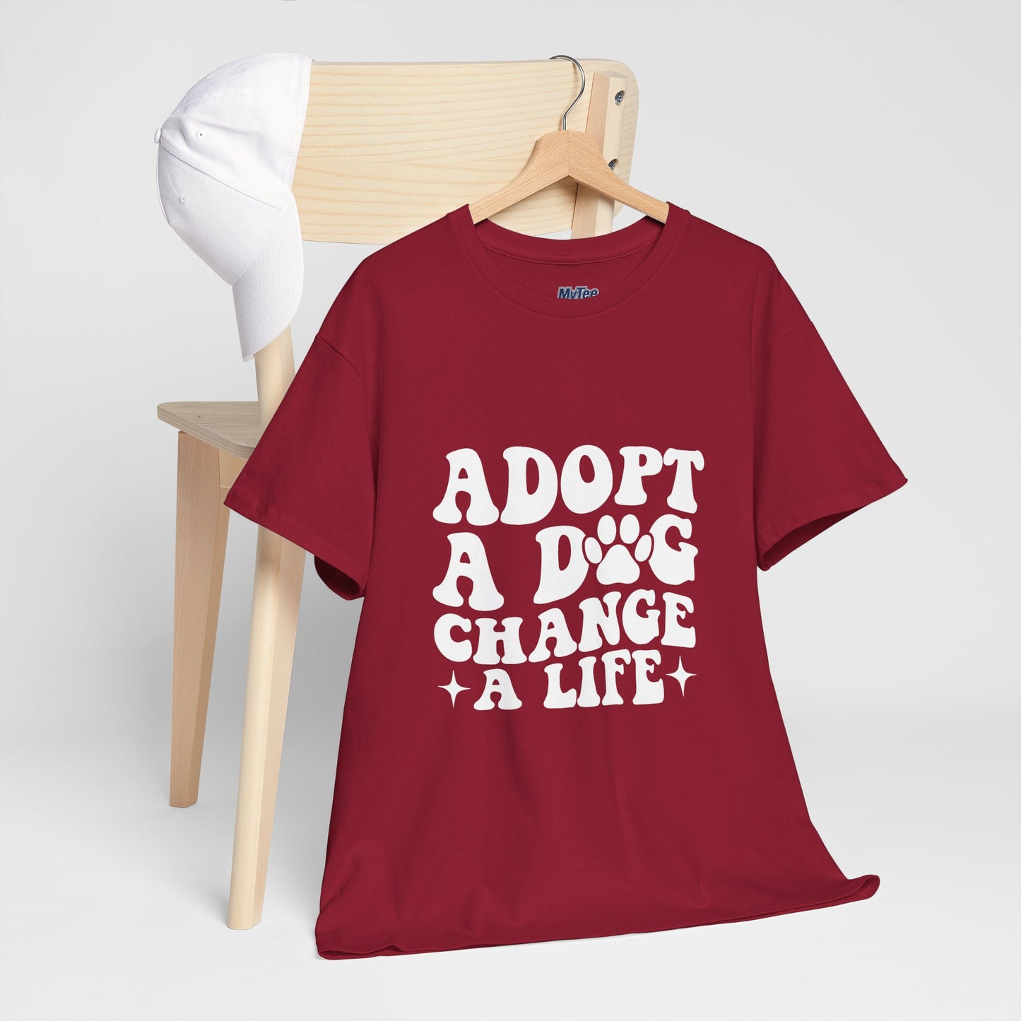 Adopt a Dog Change a Life Cotton T-Shirt - Perfect for Animal Lovers