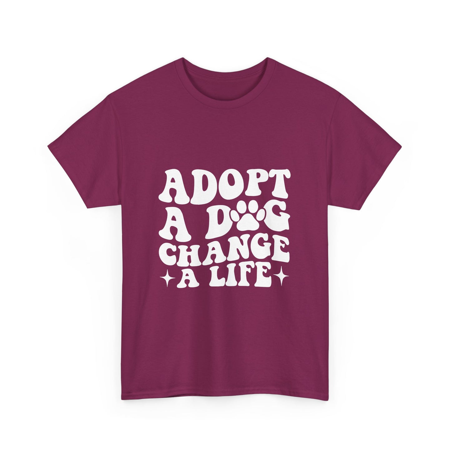 Adopt a Dog Change a Life Cotton T-Shirt - Perfect for Animal Lovers
