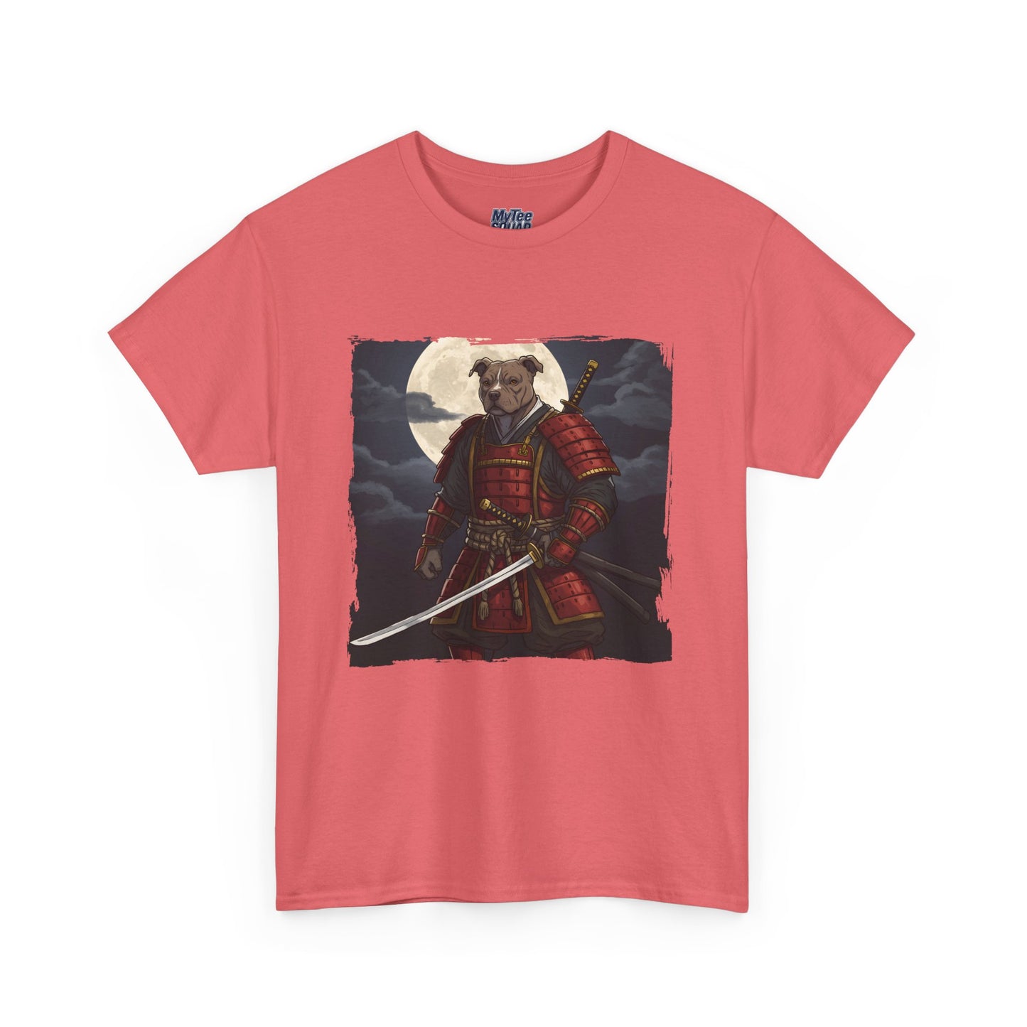 Pitbull Samurai Warrior Unisex Heavy T-Shirt,Tee | Graphic Tee For Anime Lovers