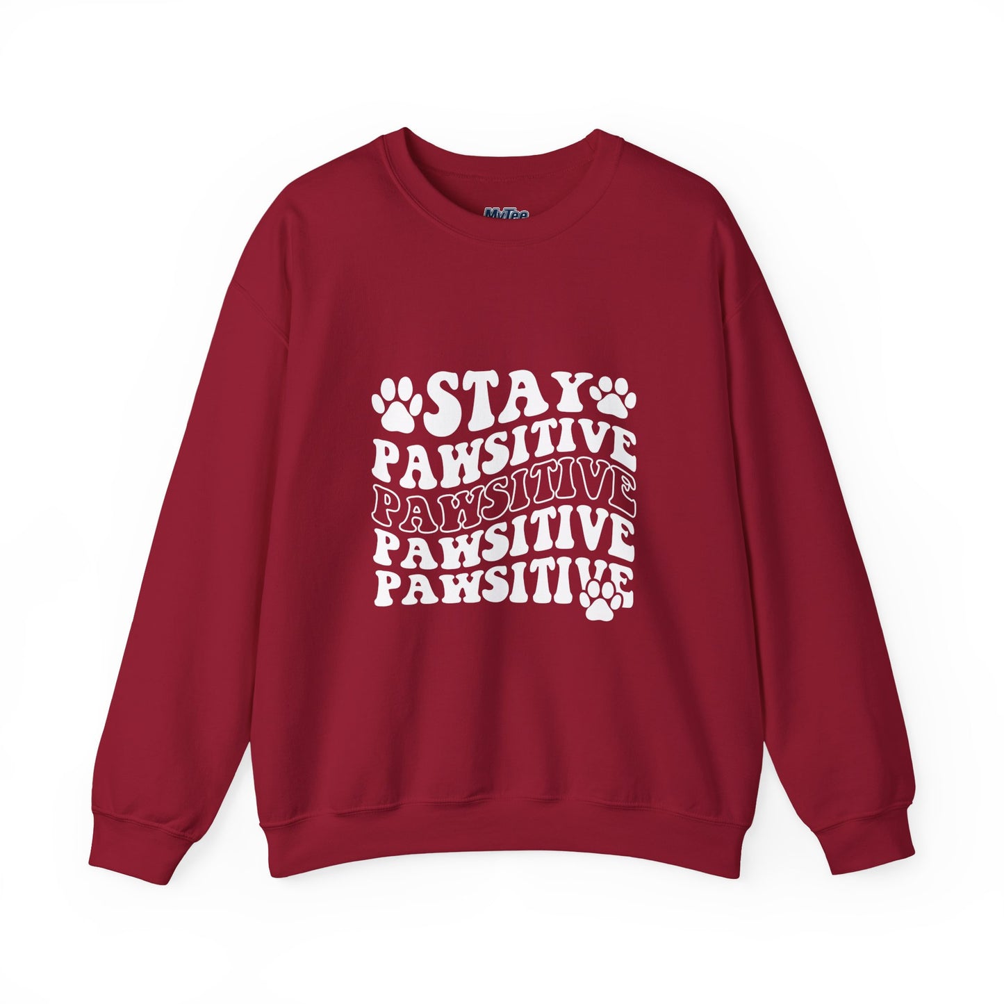 Stay Pawsitive Unisex Heavy Blend Crewneck Sweatshirt