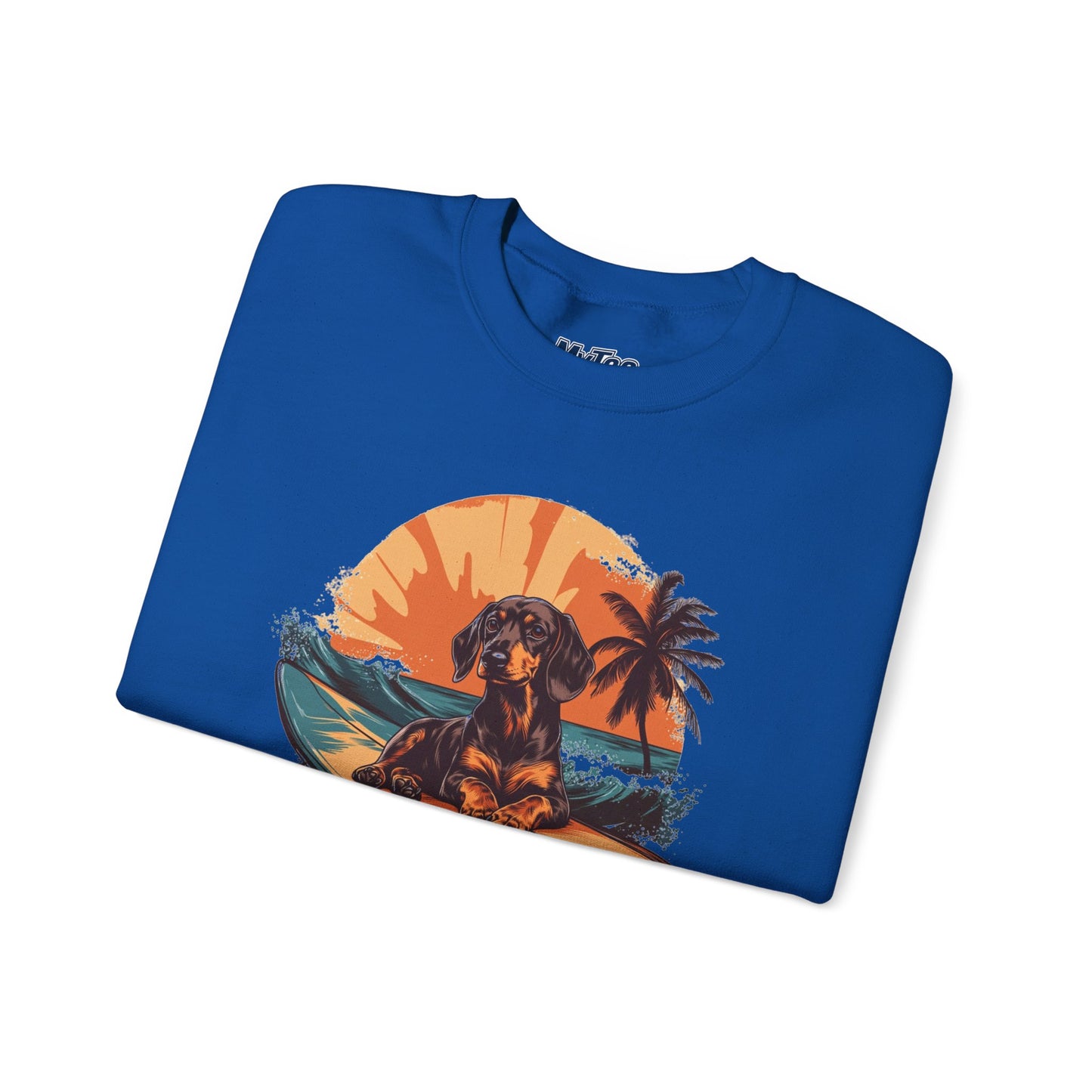 Dachshund Beach Bum Unisex Sweatshirt – Cozy Coastal Dog Graphic