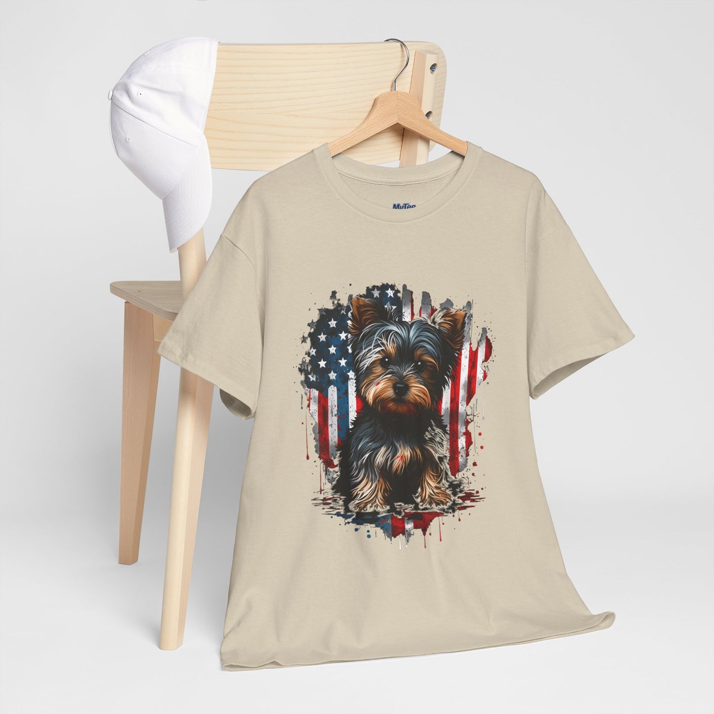 Patriotic American Yorkshire Terrier With sunglasses Unisex T-Shirt