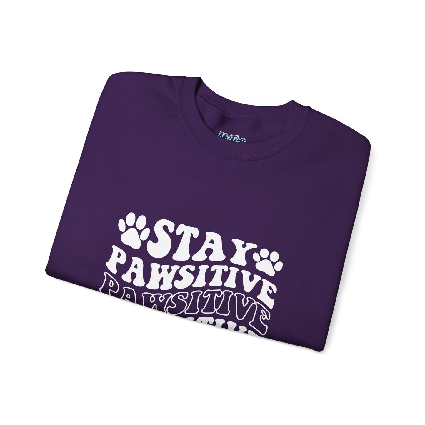 Stay Pawsitive Unisex Heavy Blend Crewneck Sweatshirt