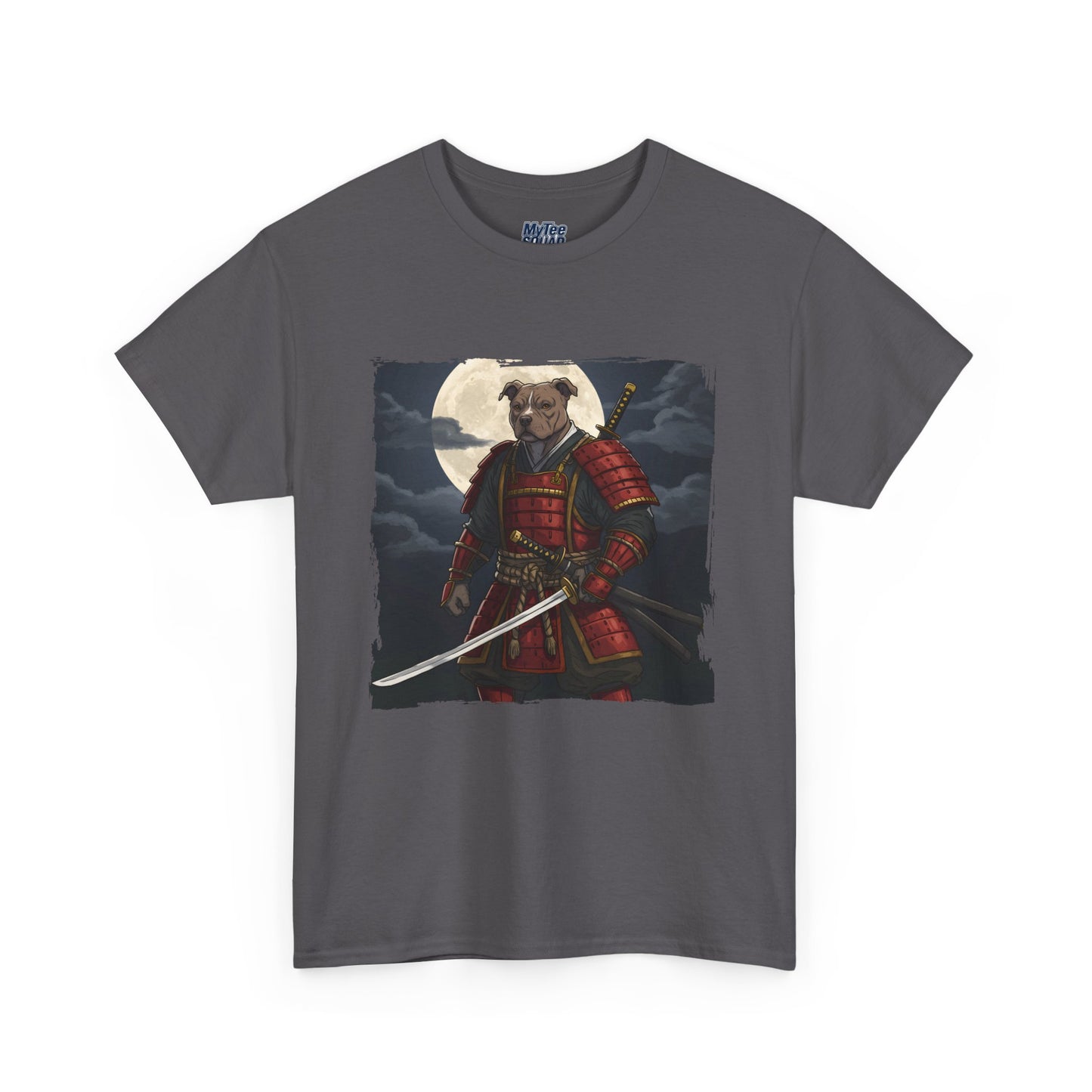 Pitbull Samurai Warrior Unisex Heavy T-Shirt,Tee | Graphic Tee For Anime Lovers