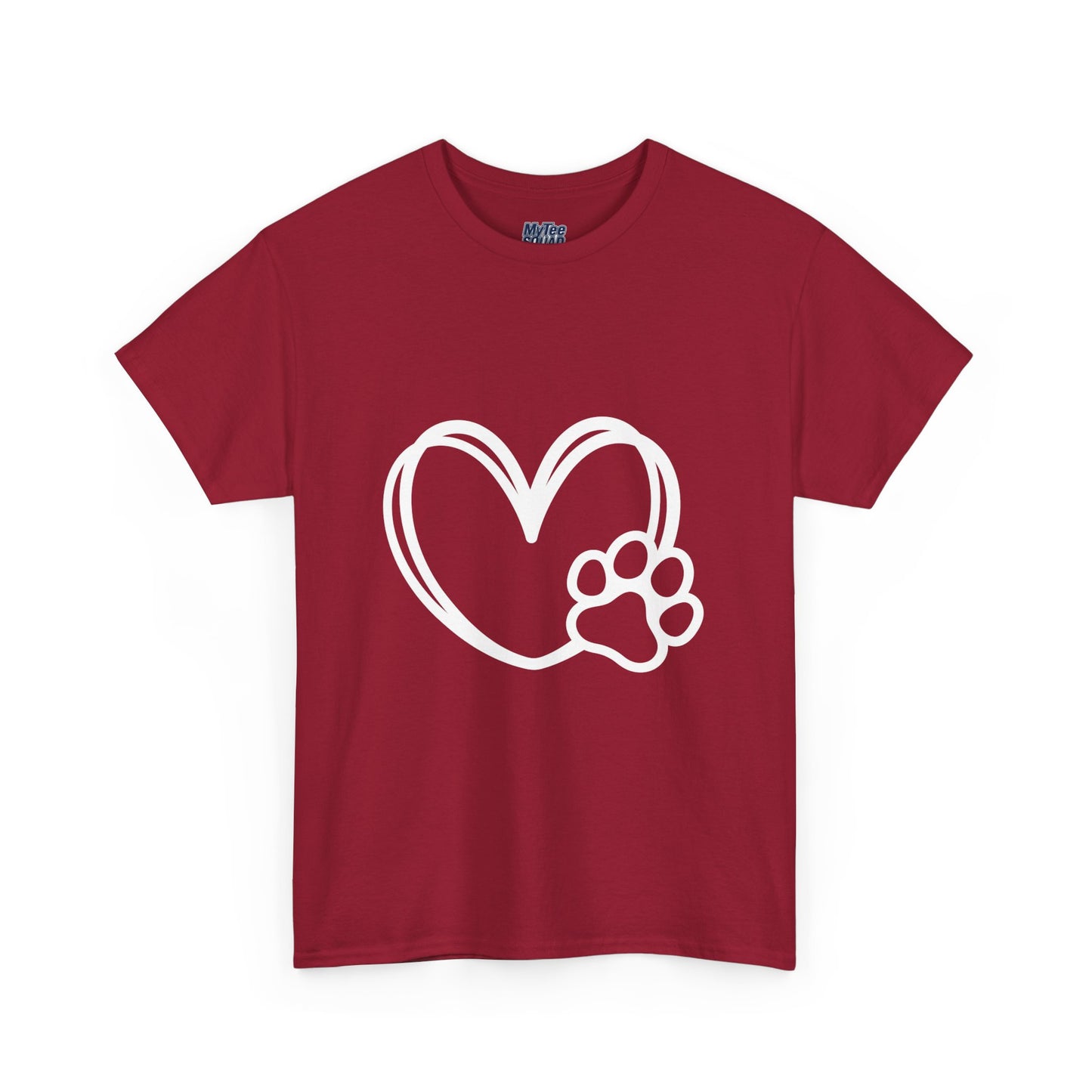 Simple Paw Heart Unisex T-Shirt – For Dog Lovers