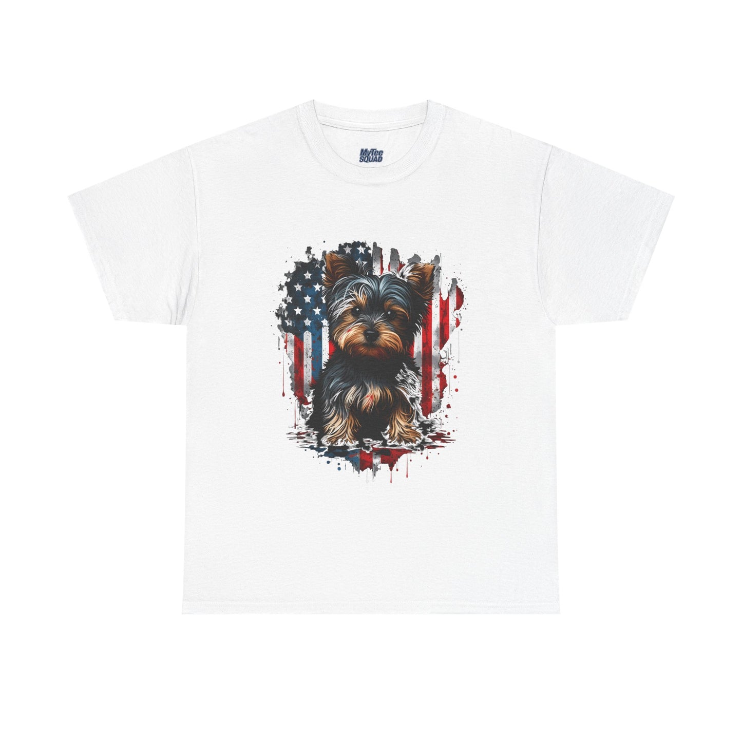 Patriotic American Yorkshire Terrier With sunglasses Unisex T-Shirt