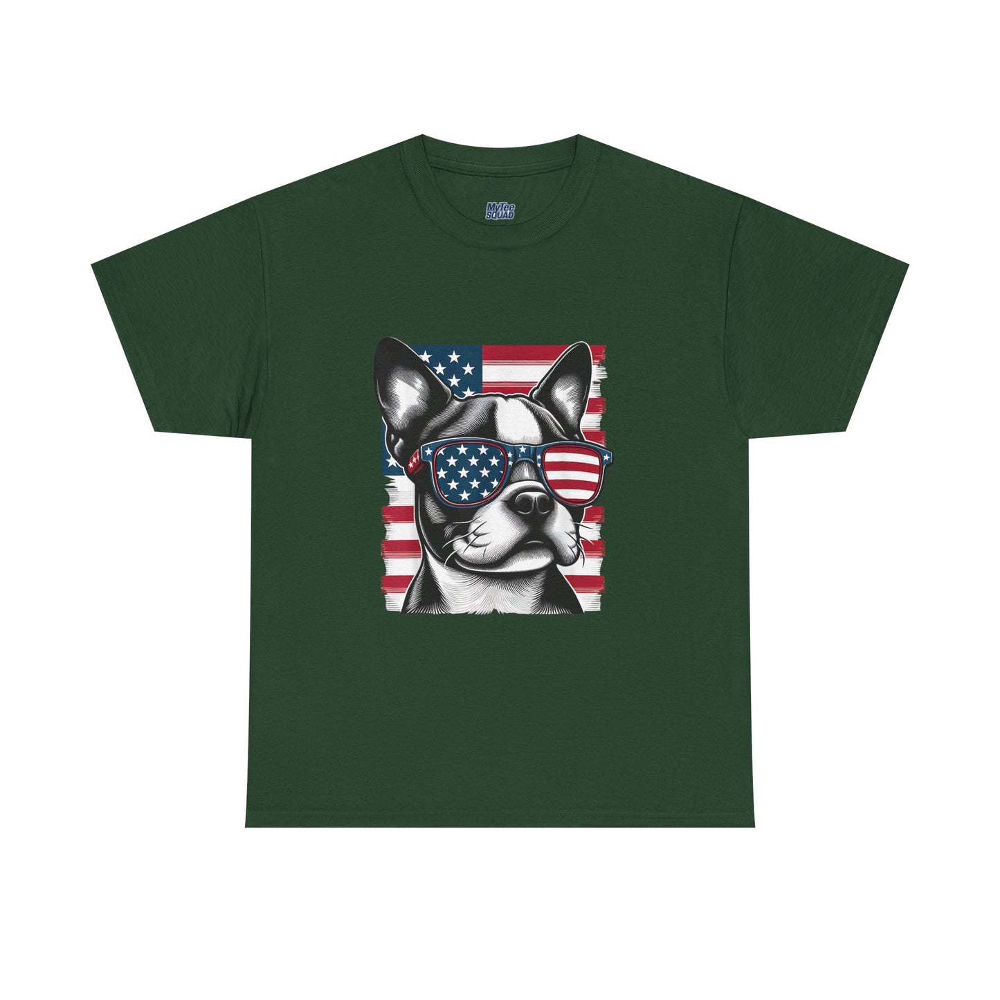 Patriotic Boston Terrier with Sunglasses Unisex T-Shirt