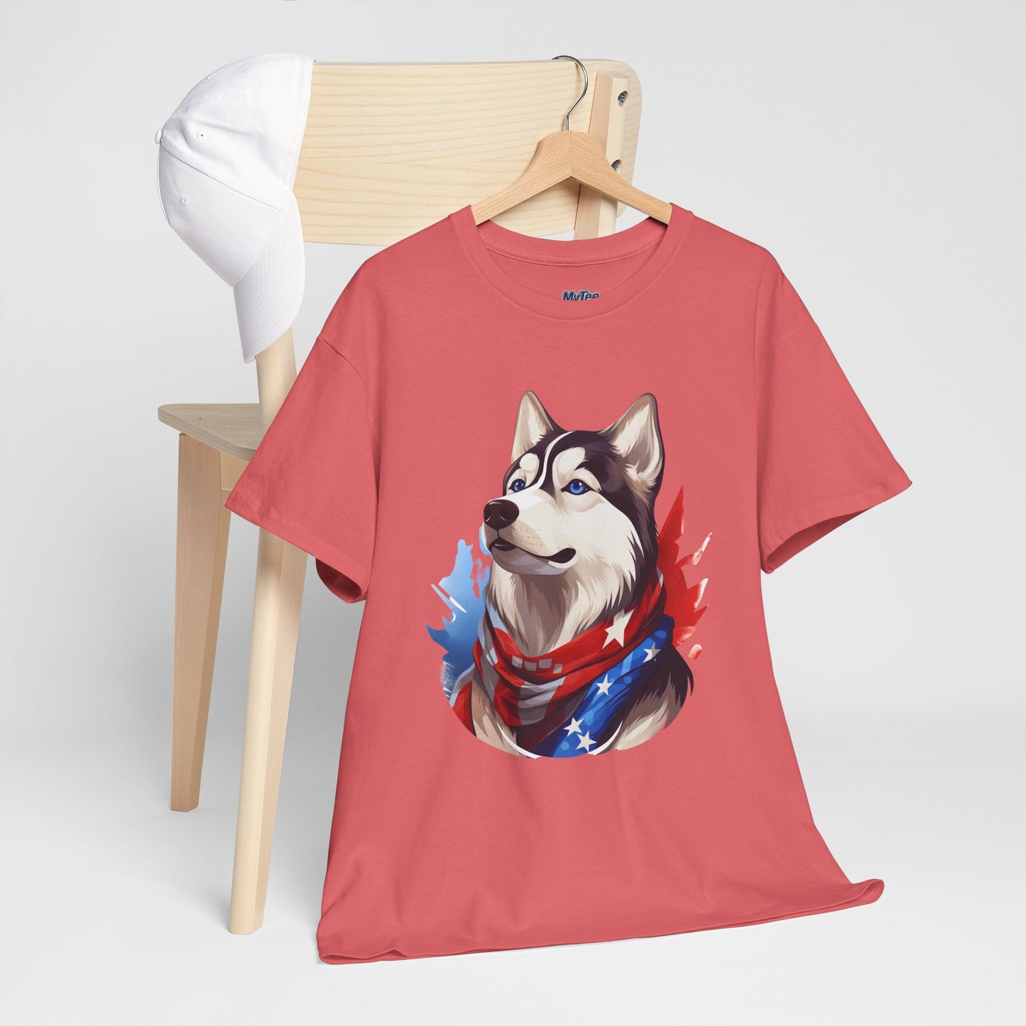 Patriotic Siberian Husky Unisex T-Shirt
