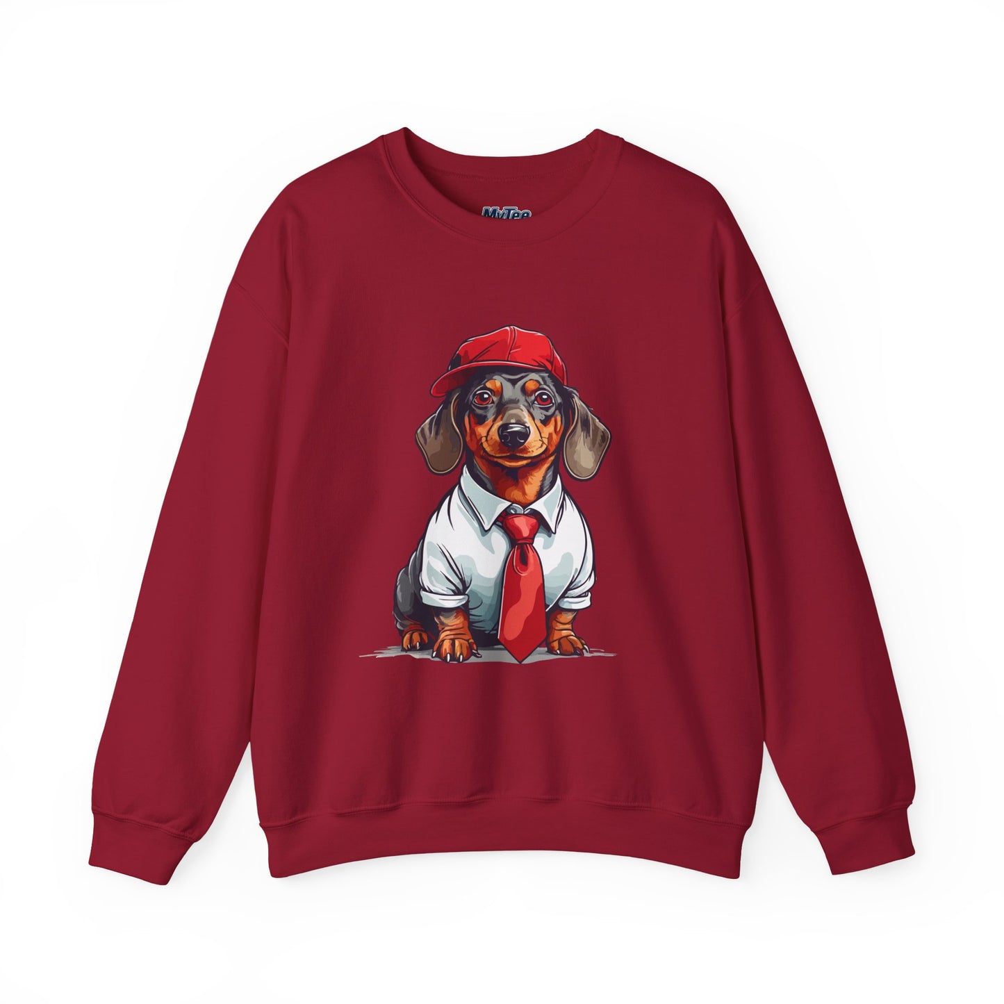 Dachshund Red Tie Unisex Sweatshirt – Chic Comfort for Dog Lovers