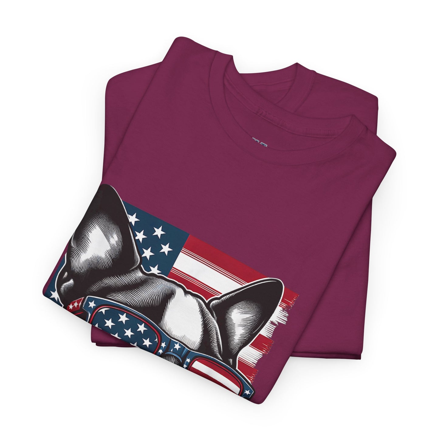 Patriotic Boston Terrier with Sunglasses Unisex T-Shirt
