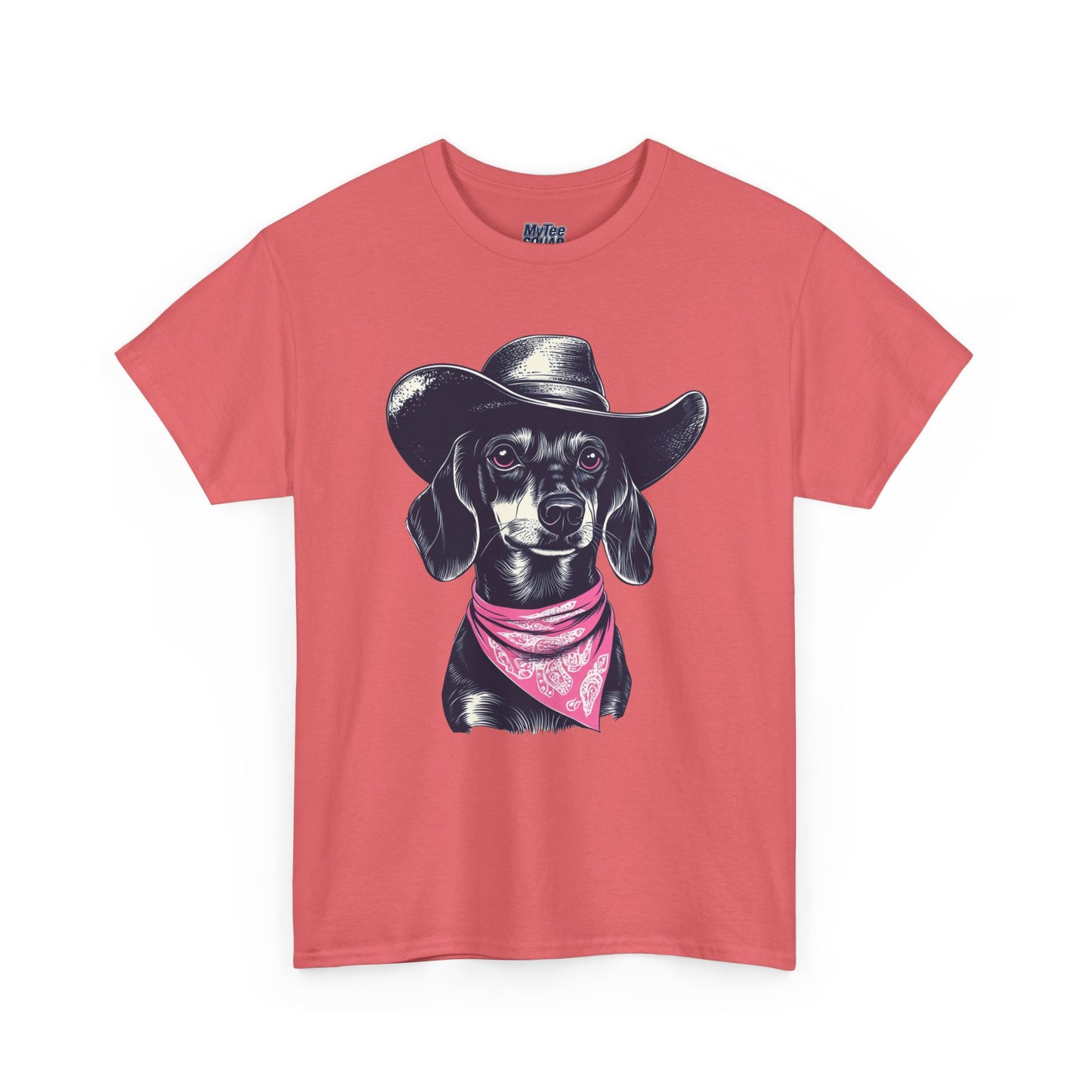 Dachshund Cowgirl Vibes T-Shirt – Pink Bandana Pup Shirt