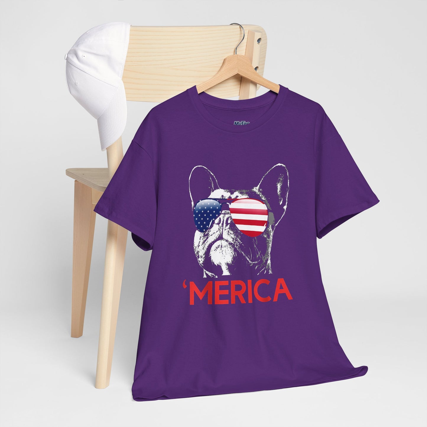 Patriotic French Bulldog With Sunglasses Unisex T-Shirt