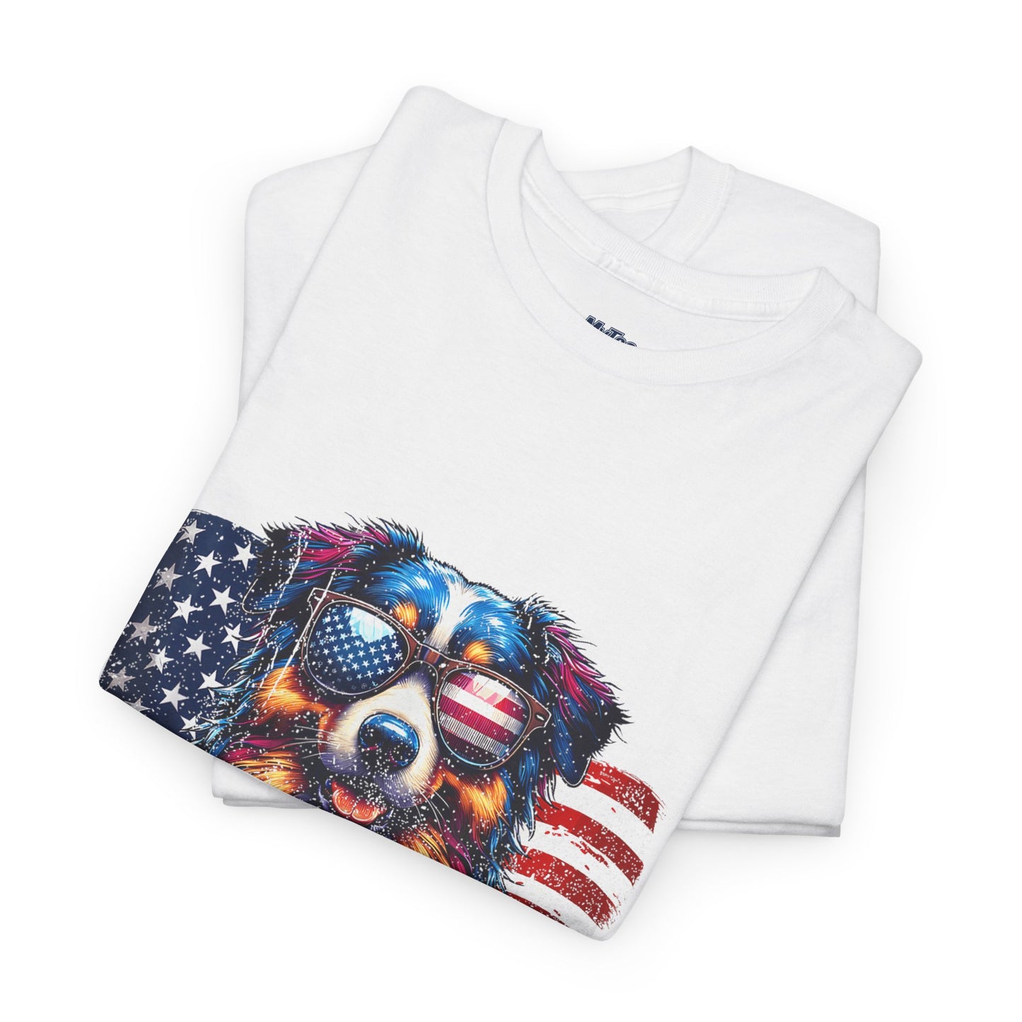 Patriotic Australian Shepherd With Sunglasses Unisex T-Shirt
